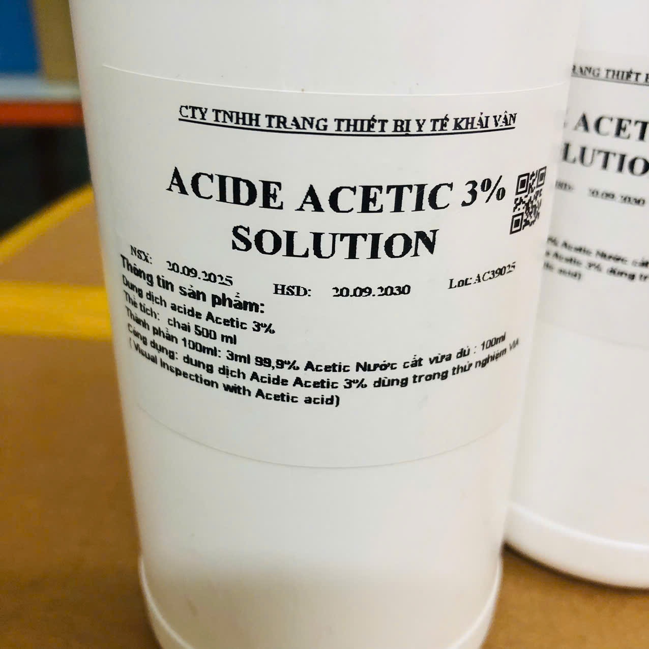 Dung dịch Axit Acetic 3%, Khải Vân VN (Chai=500ml)