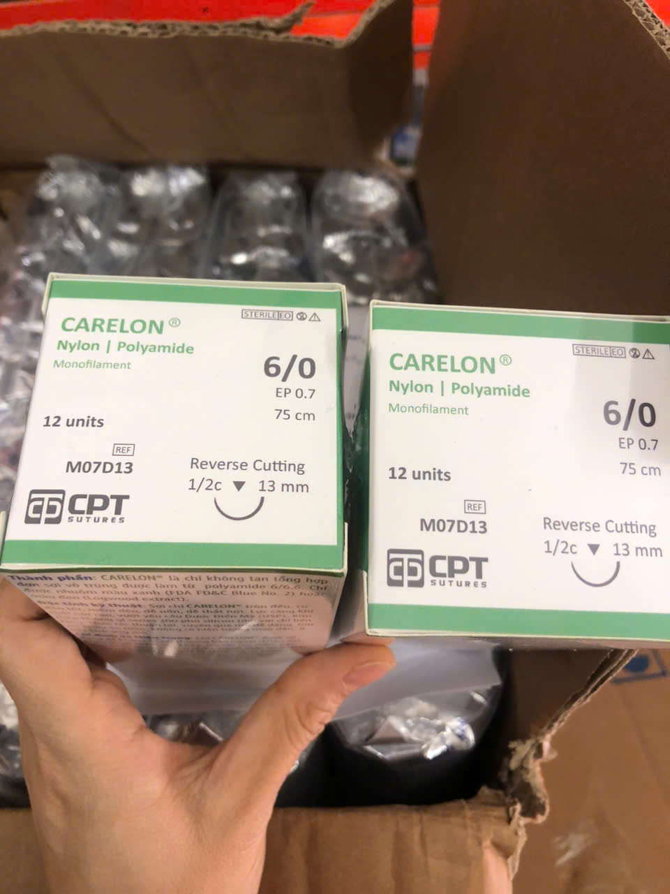 Chỉ phẫu thuật không tiêu tổng hợp Carelon® Nylon (Hộp=24 sợi)
