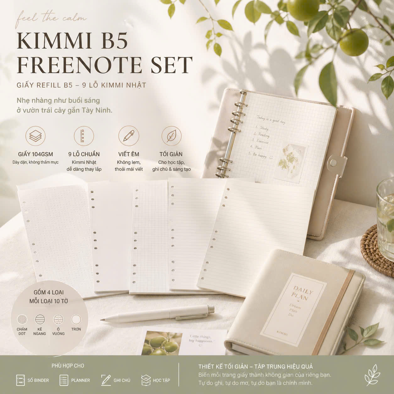 GIẤY REFILL B5 9 LỖ