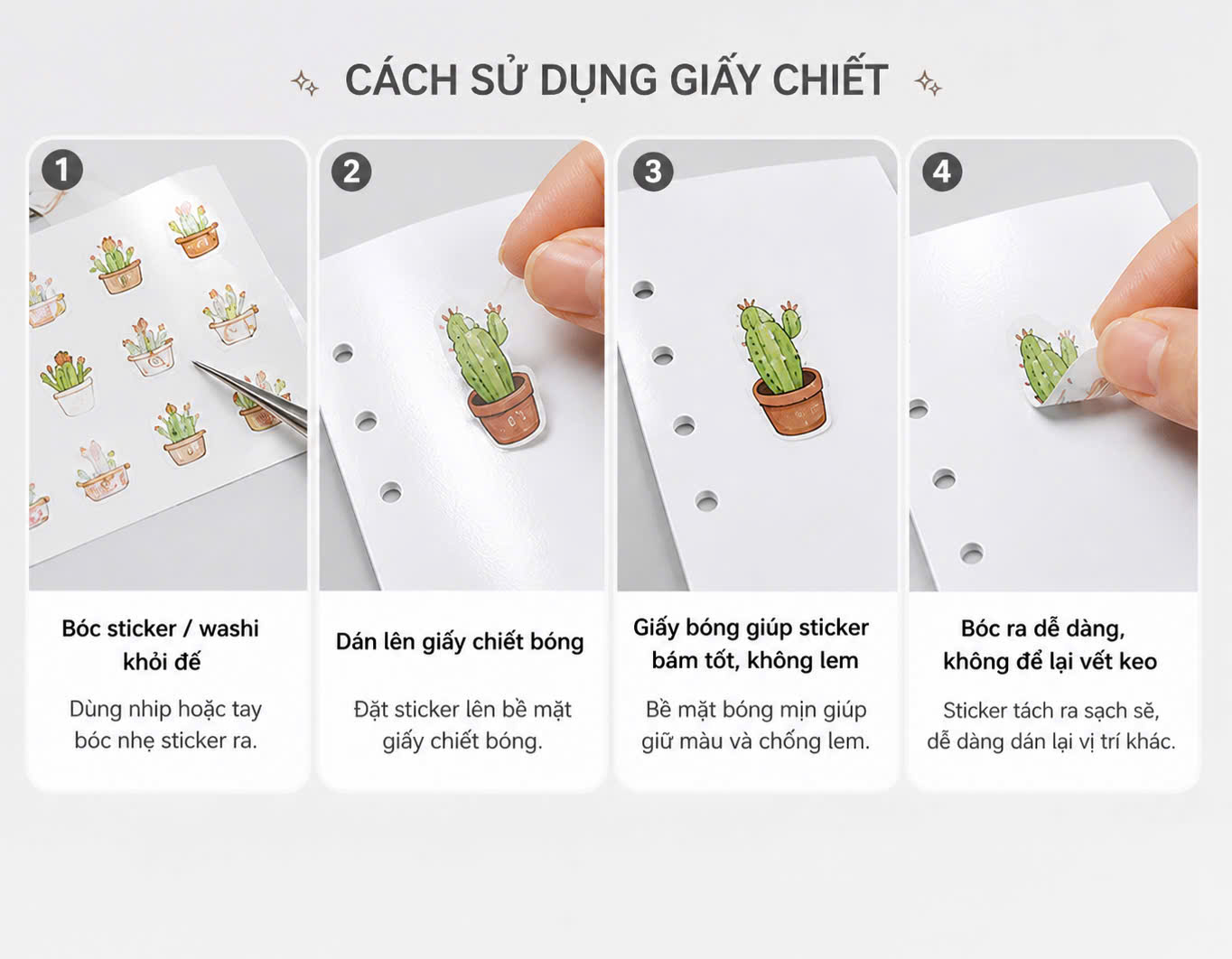 SET GIẤY CHIẾT WASHITAPE STICKER CHO PLANNER