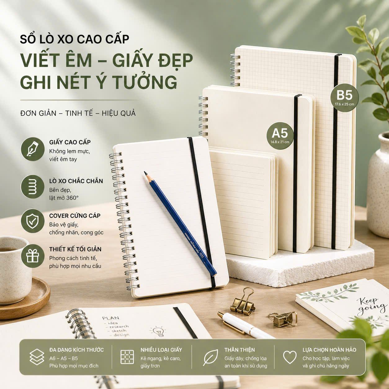 SỔ GÁY LÒ XO A4/B5/A5