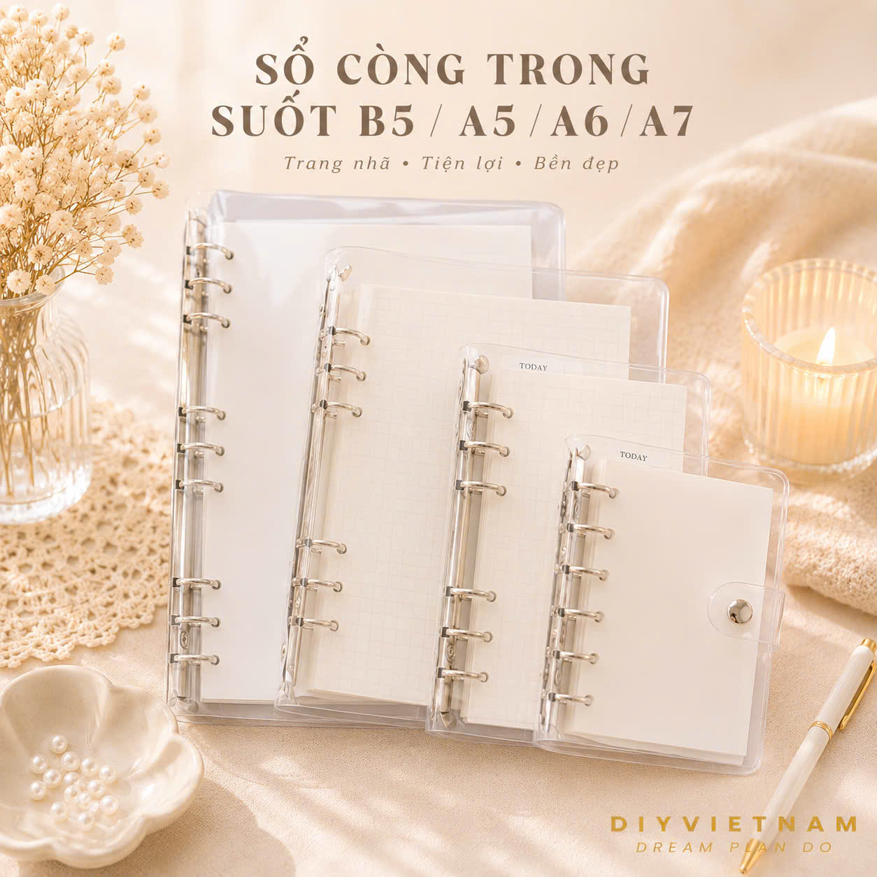 VỎ PLANNER TRONG SUỐT