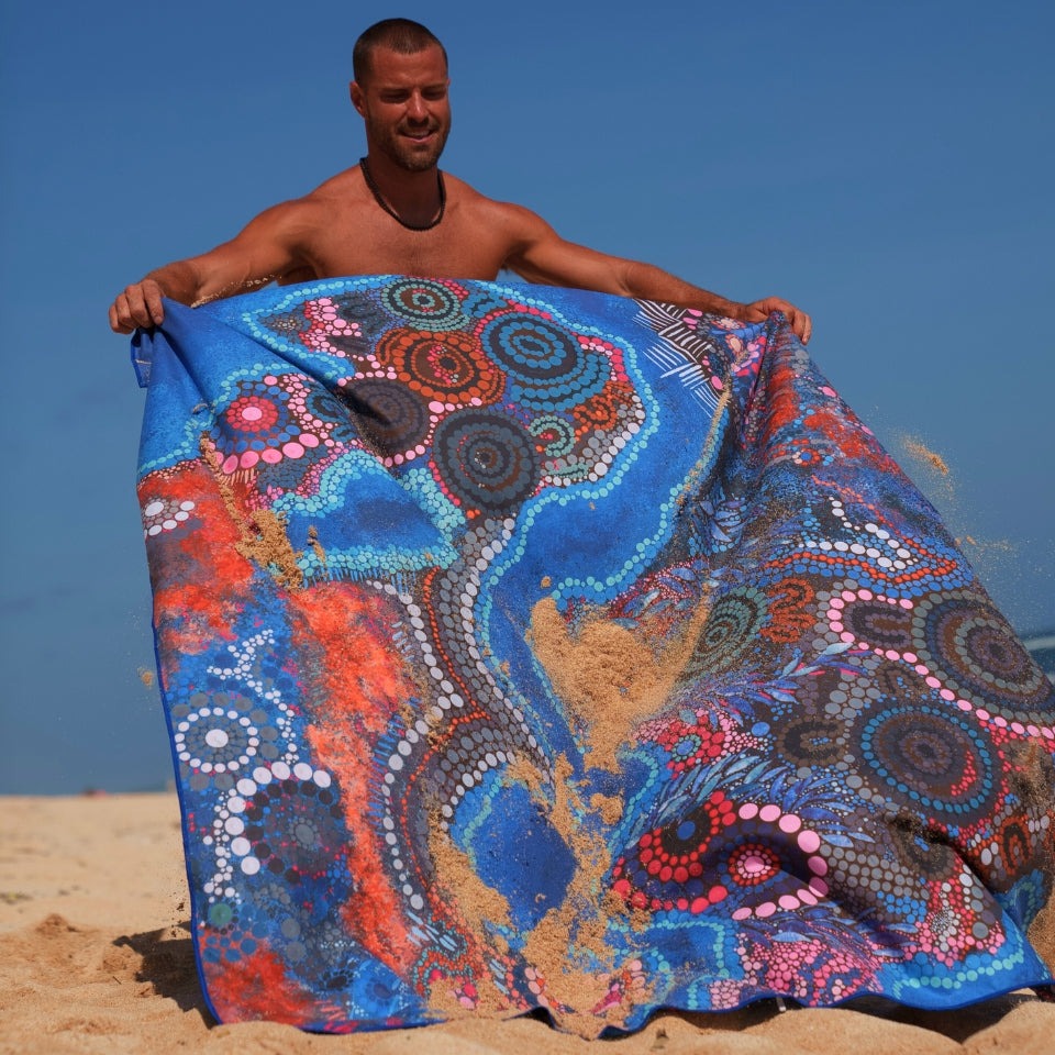 Khăn đi Biển SomerSide XL Bunjil Over Wurundjeri- Sand Free Beach Towel