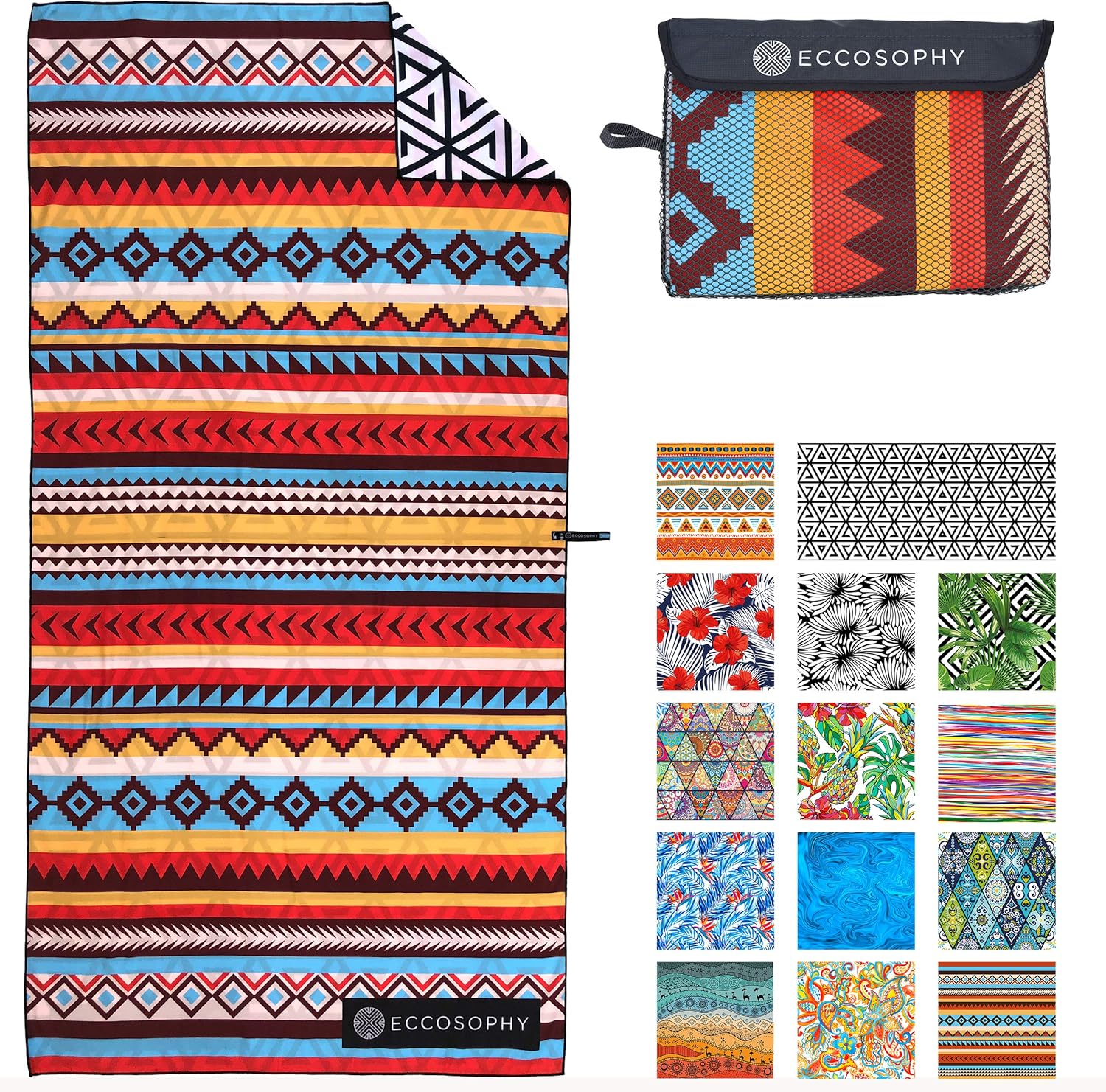 Khăn đi biển Eccosophy Cancun Sand Free Beach Towel 1m8x90cm
