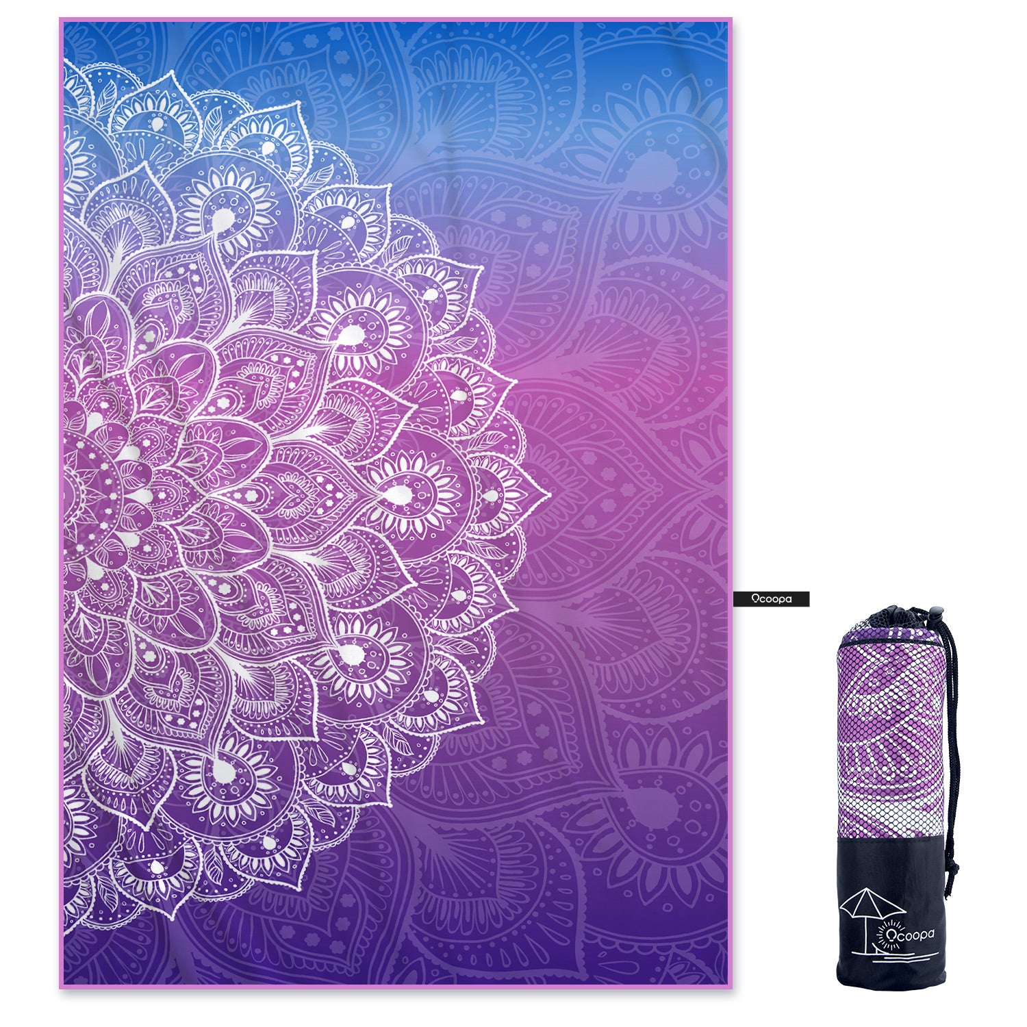 Khăn đi biển OCOOPA Sand Free Beach Towel Microfiber XL Mandala 210x145cm