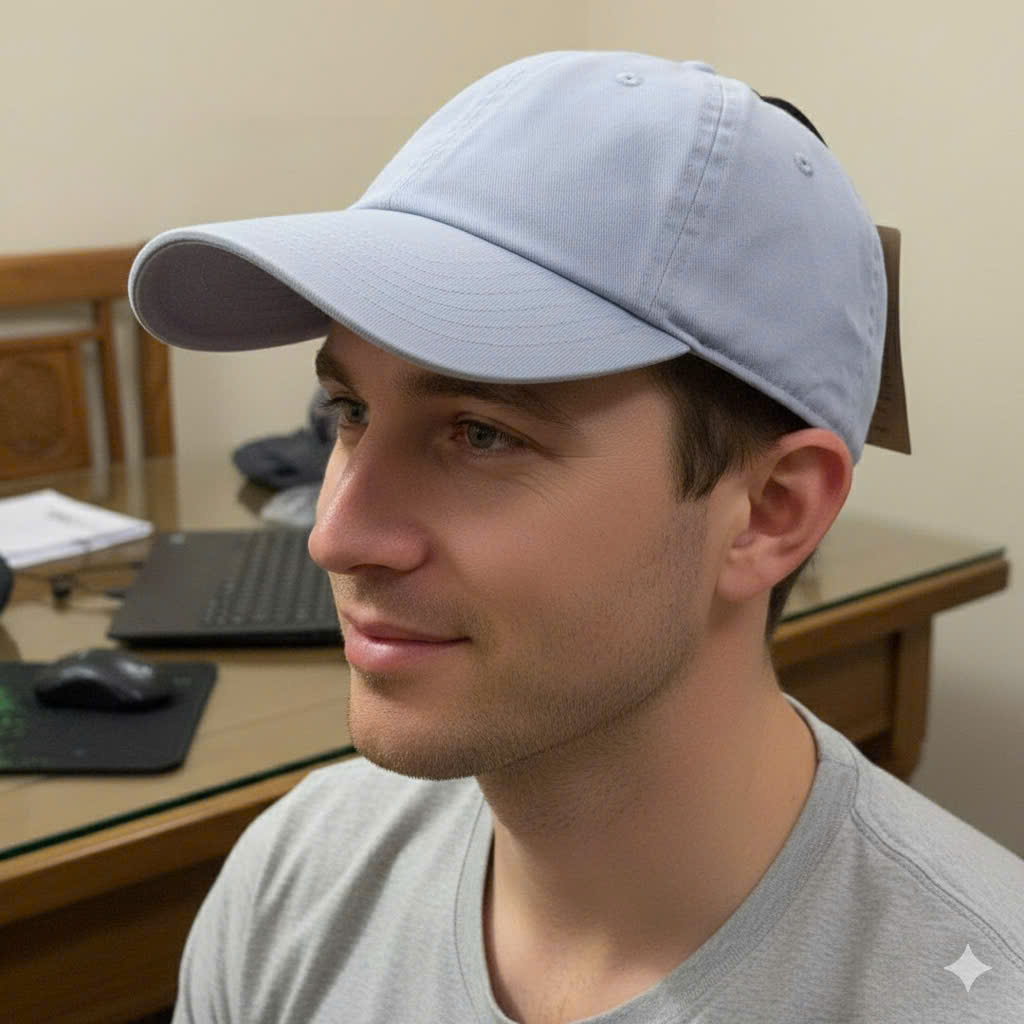 Mũ câu cá chống nắng Simms Single Haul No Logo Cap Grey Blue