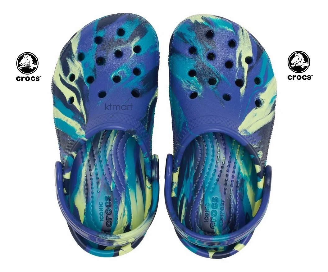 Sục Crocs Kids' Classic Marbled Clog 207464 size J2 - 33, 34