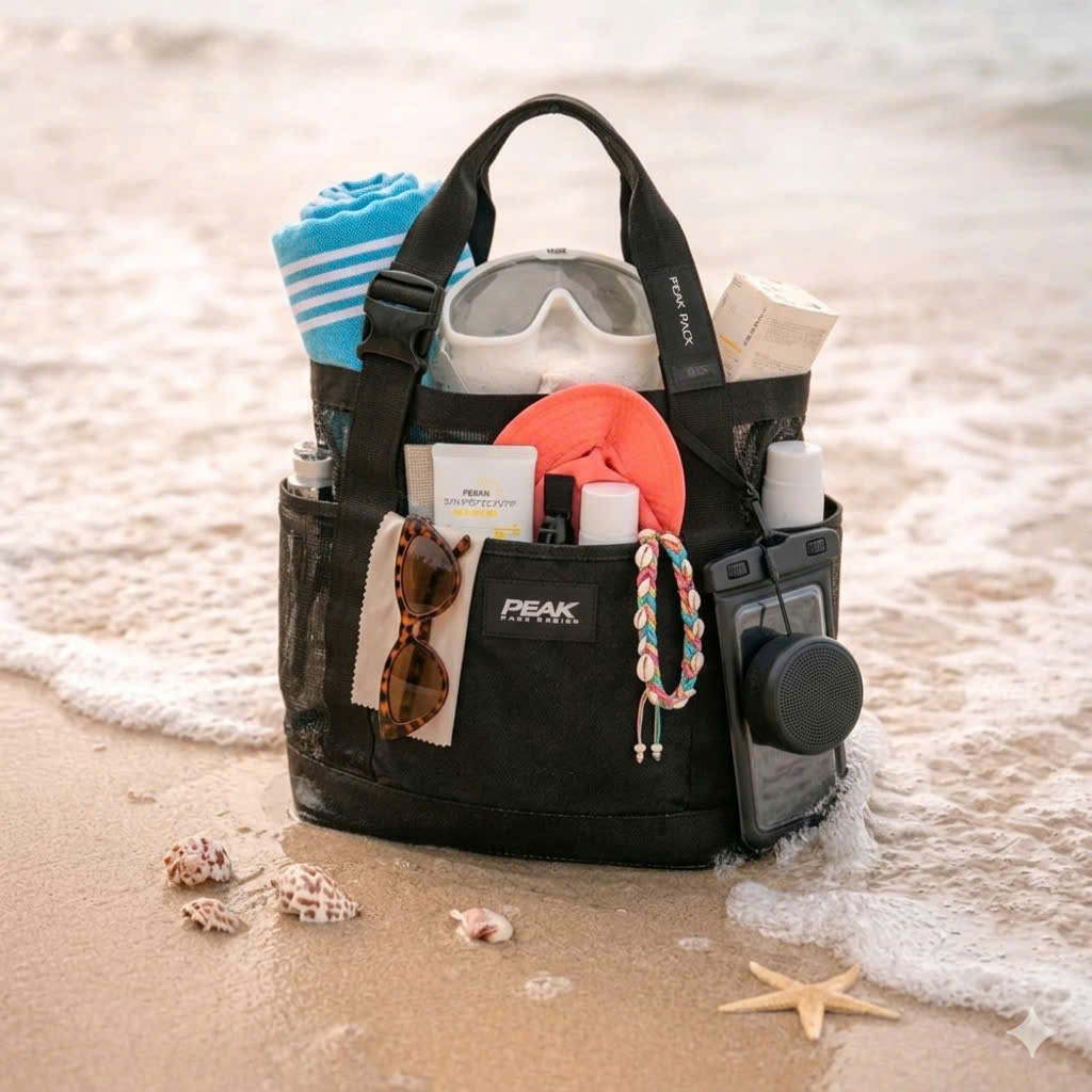 Túi đi biển du lịch PeakPack Mesh Beach Tote Bag 13L