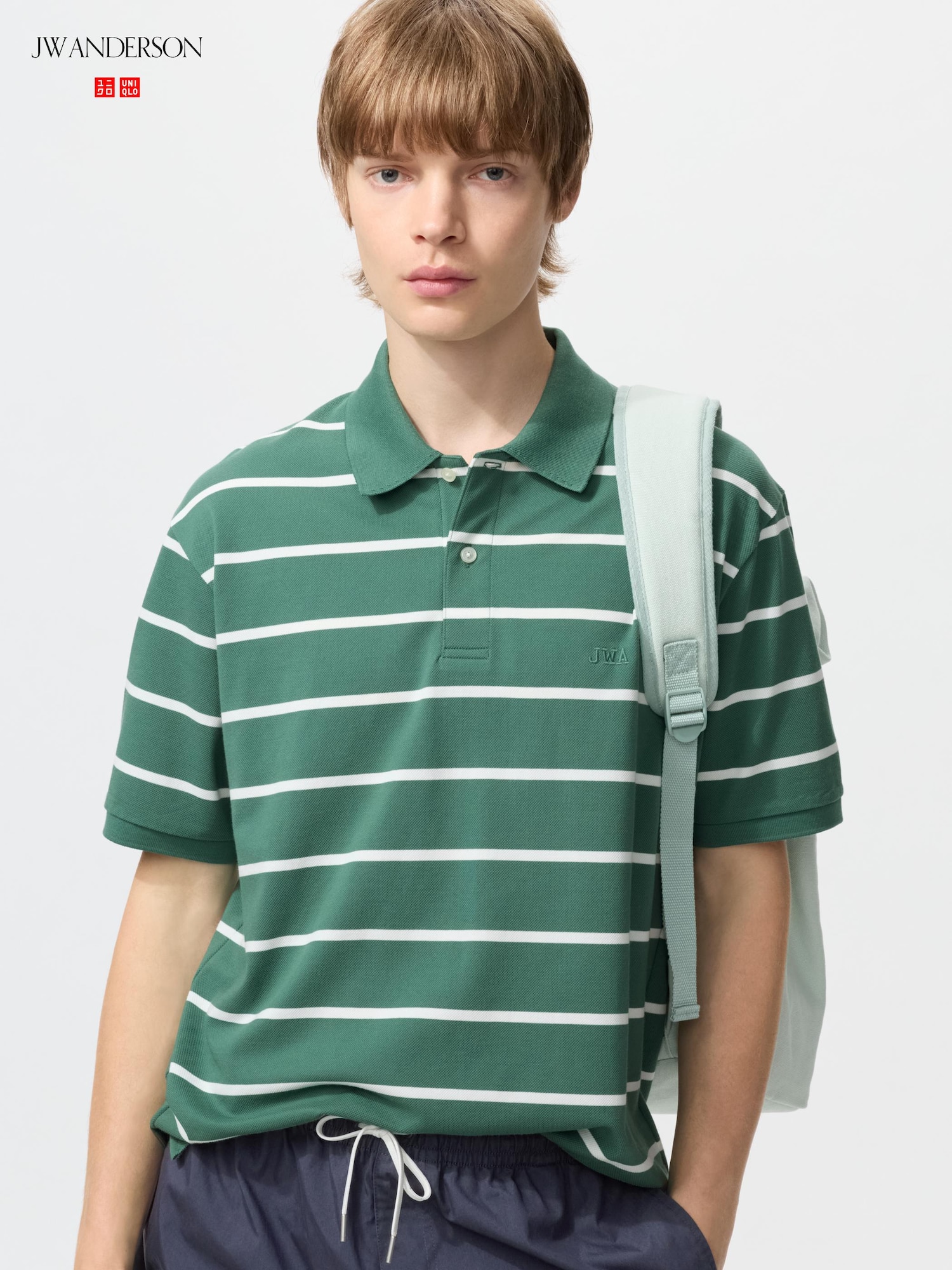 Uniqlo x JW Anderson DRY Pique Striped Polo Shirt 485565 size S