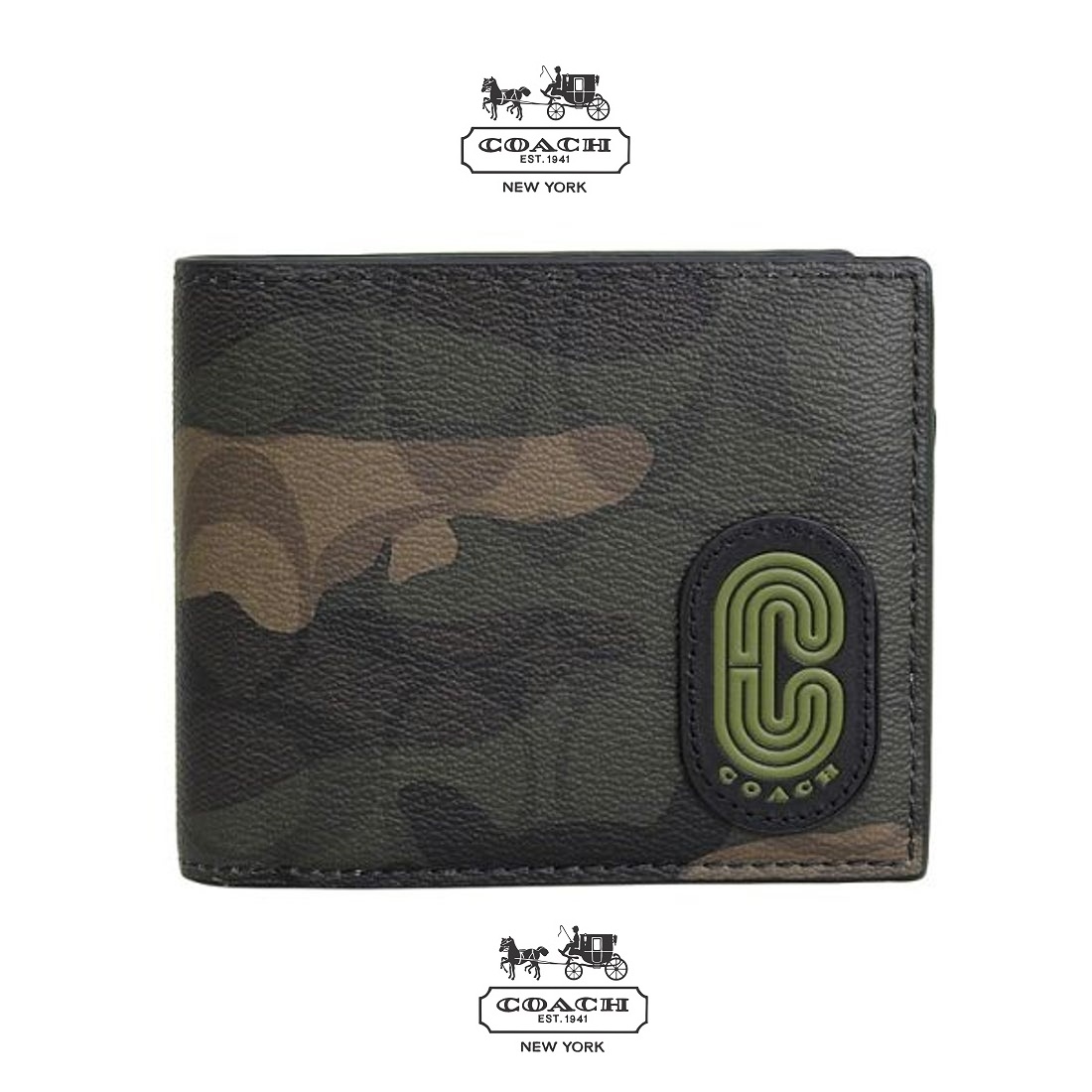 Ví Coach 3 In 1 Wallet In Signature Canvas With Camo Print And Coach Patch CC084