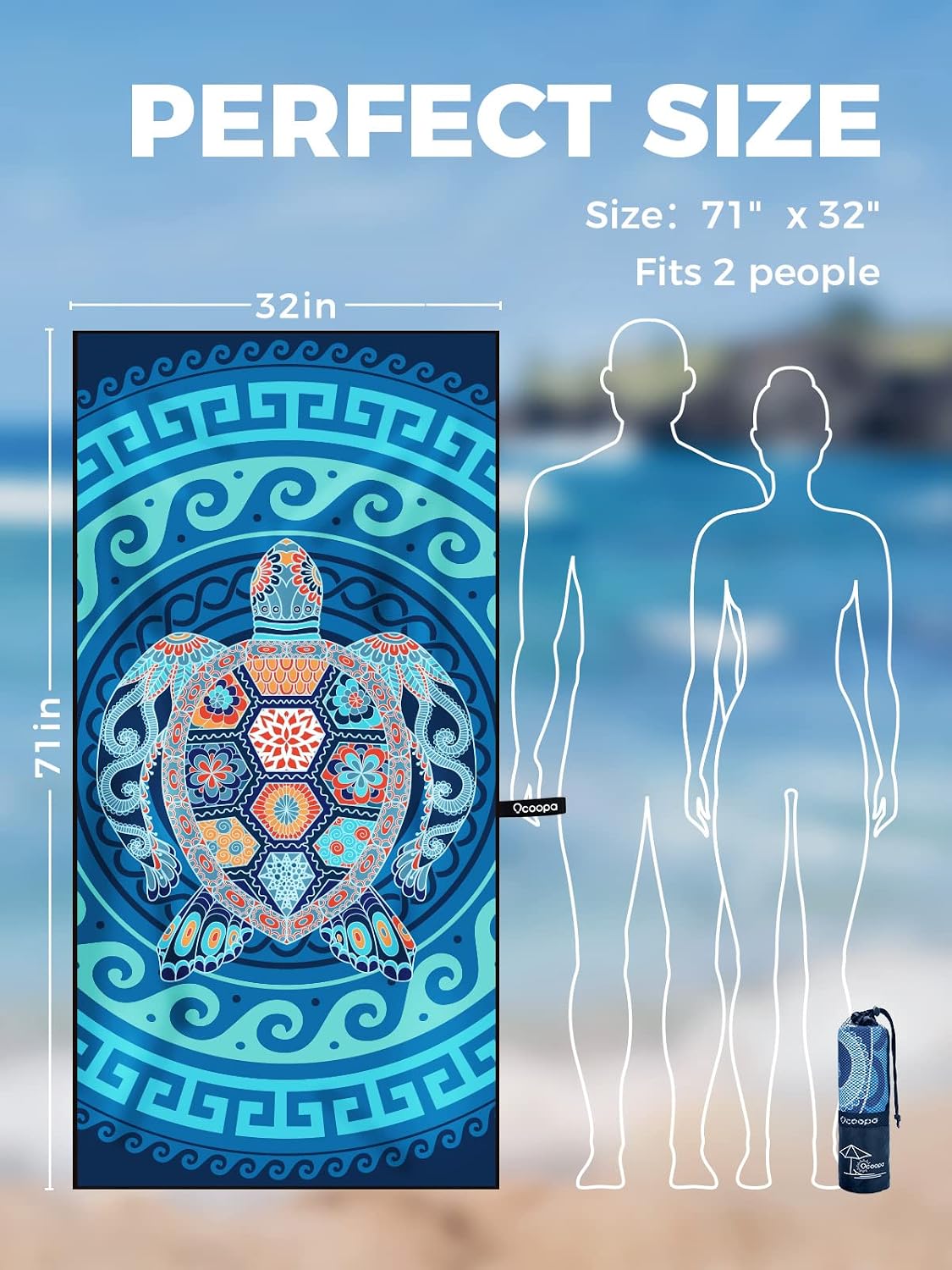OCOOPA Beach Towel Microfiber, Extra Large ktmart 6.jpg