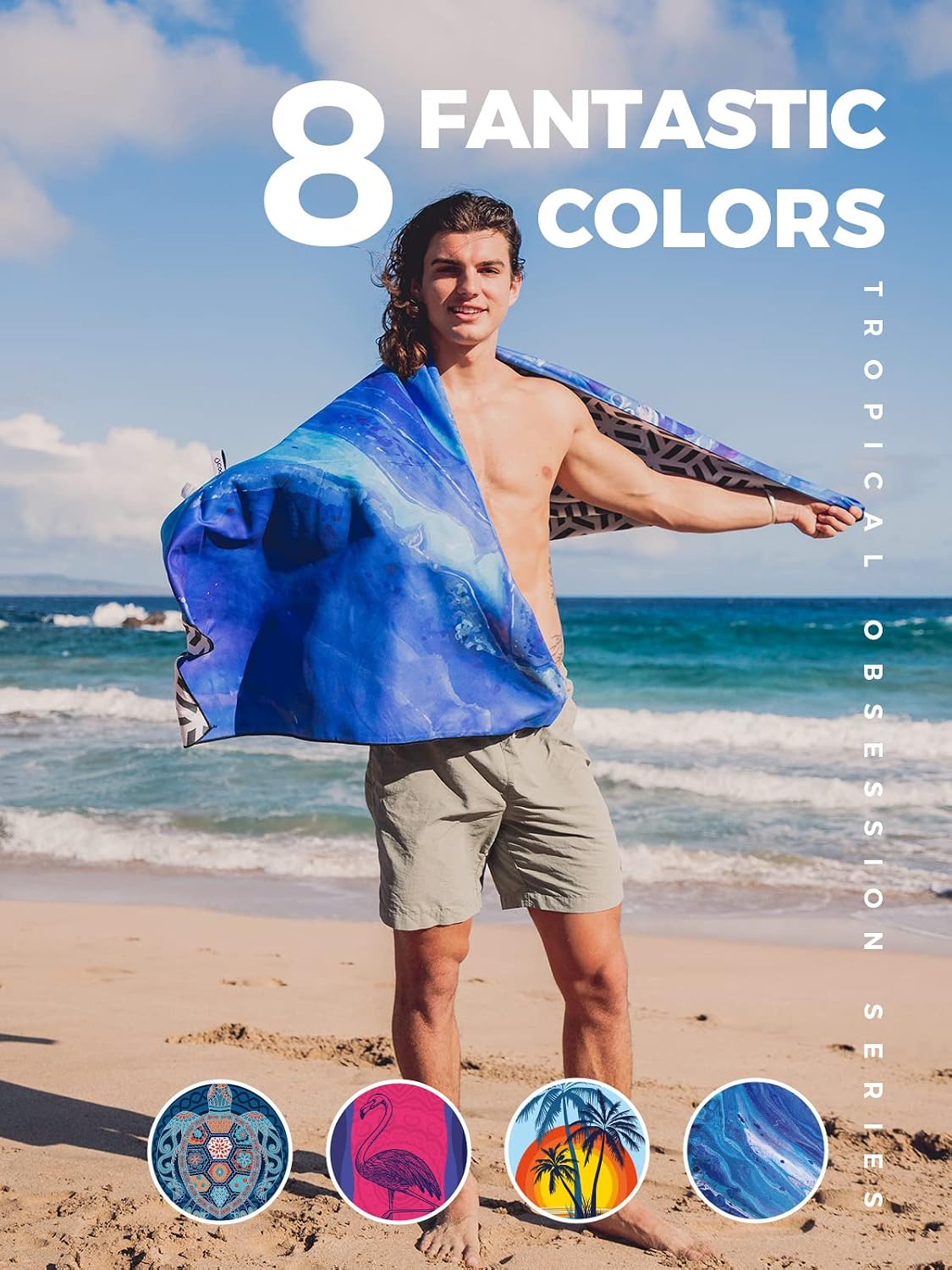 OCOOPA Blue Quicksand Microfibre Beach Towel ktmart 1.jpg