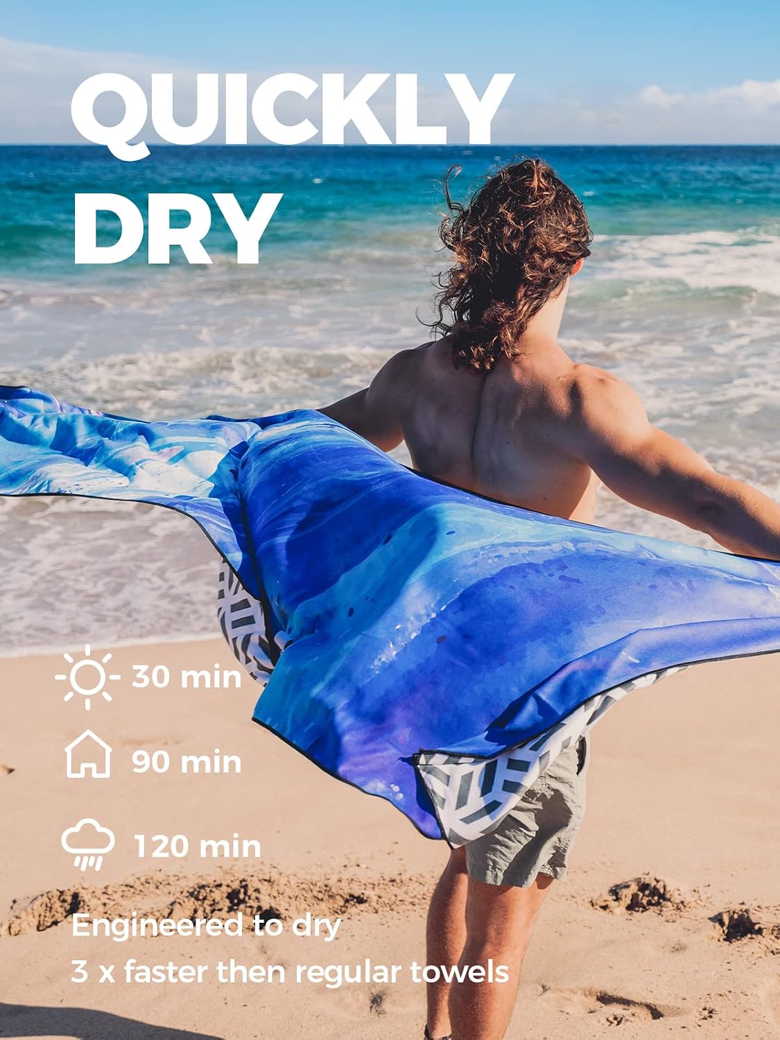 OCOOPA Blue Quicksand Microfibre Beach Towel ktmart 4.jpg