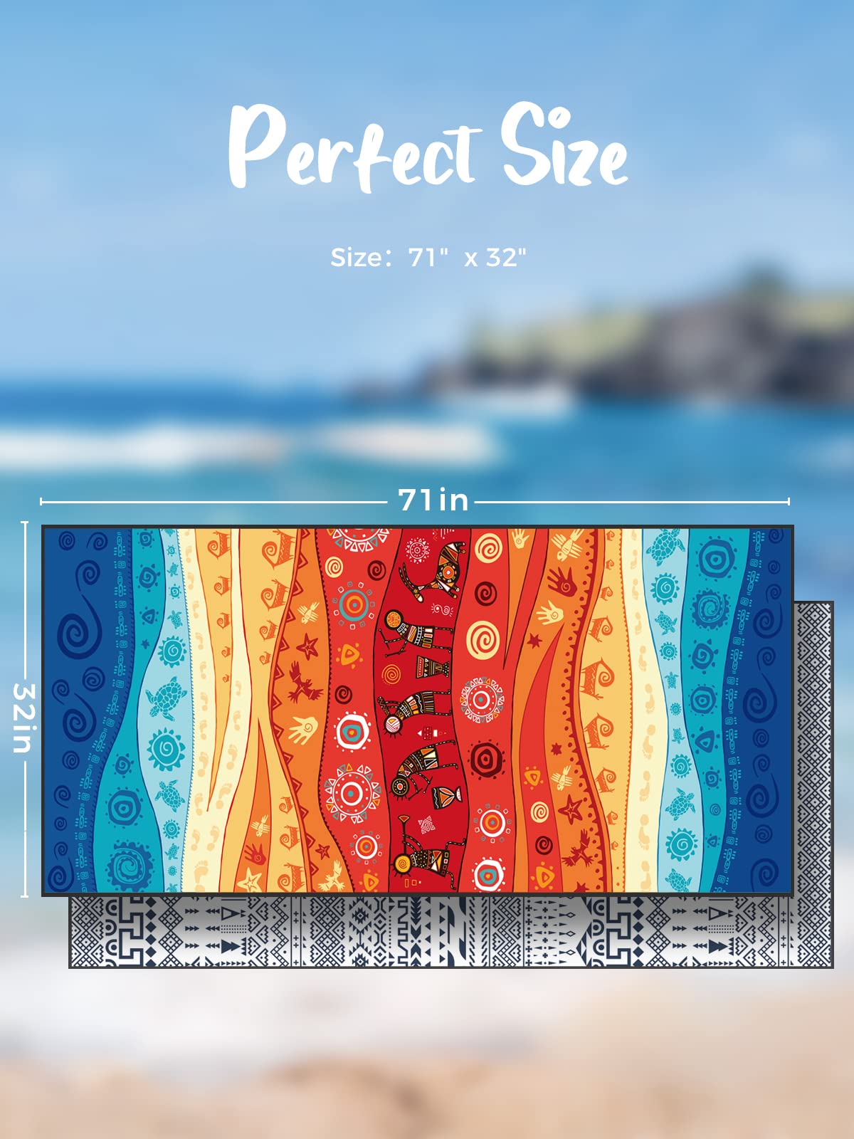 OCOOPA Sand Free Beach Towel Microfiber ktmart 5.jpg