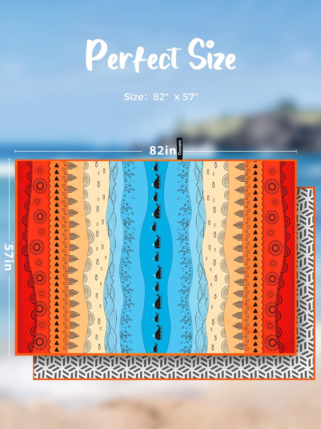 OCOOPA Sand Free Beach Towel Microfiber XL ktmart 4.jpg