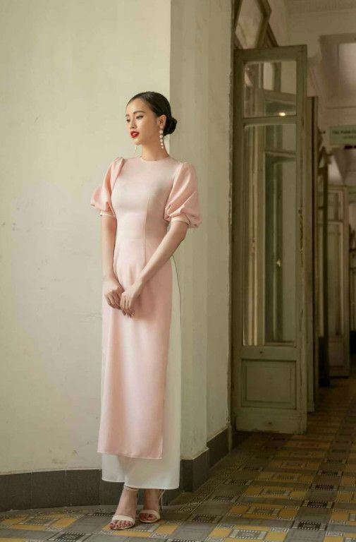 ÁO DÀI LỤA TRUYỀN THỐNG CỔ TRÒN MS02