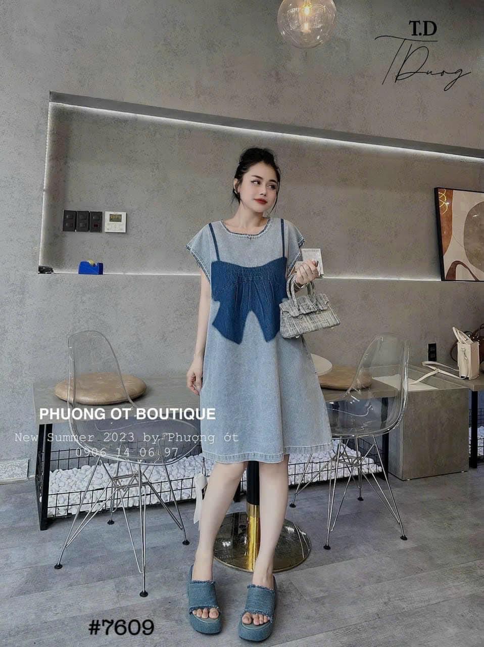 LOẠI 1] Váy yếm jean, đầm yếm jean dài dây da nâu dáng suông dài VYD03 C022  | Shopee Việt Nam
