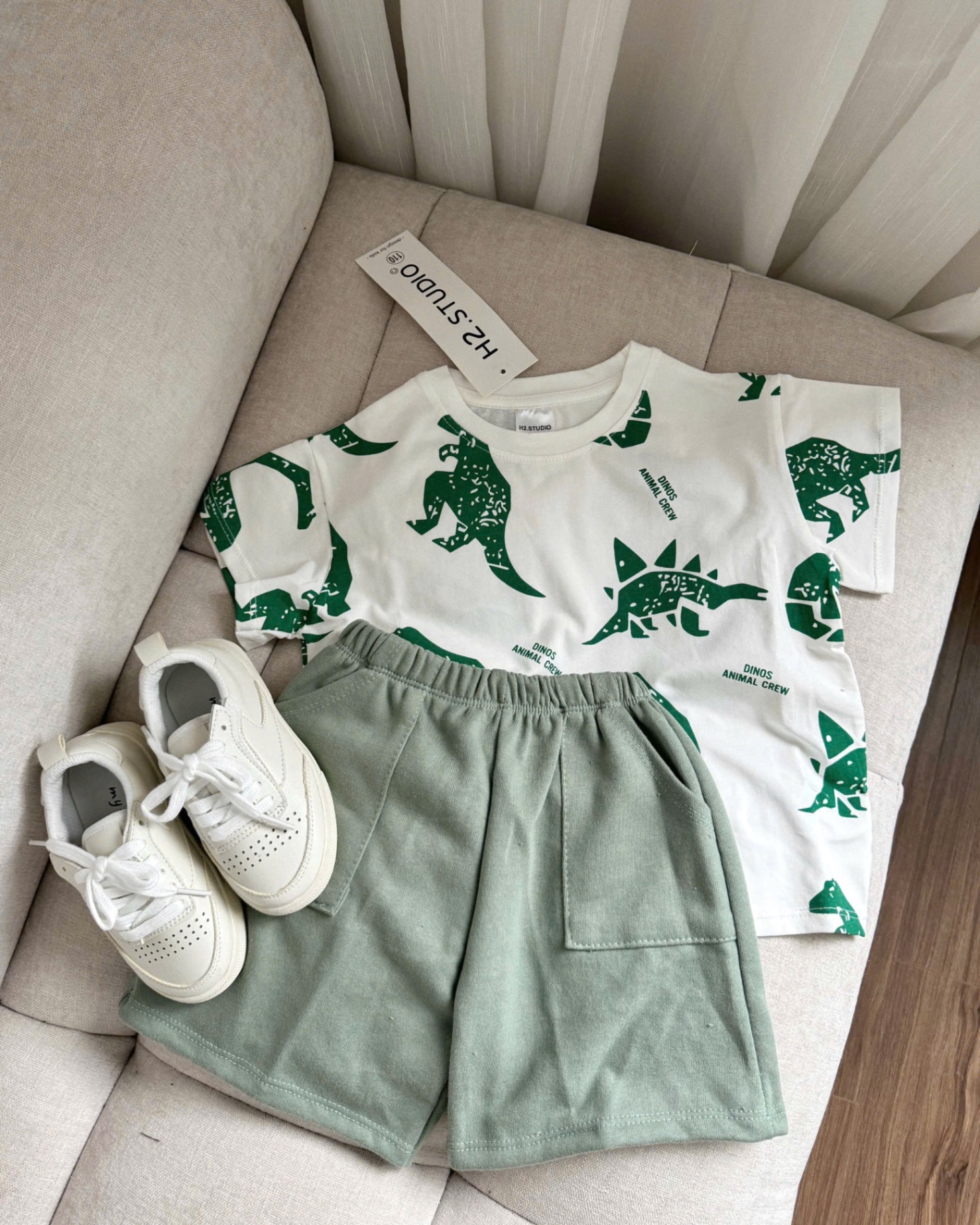 BỘ TRẮNG KHỦNG LONG XANH LÁ