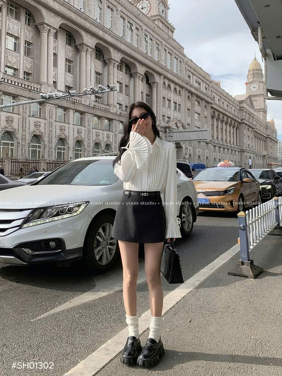 ÁO SƠ MI DẬP LI TAY NƠ BUỘC