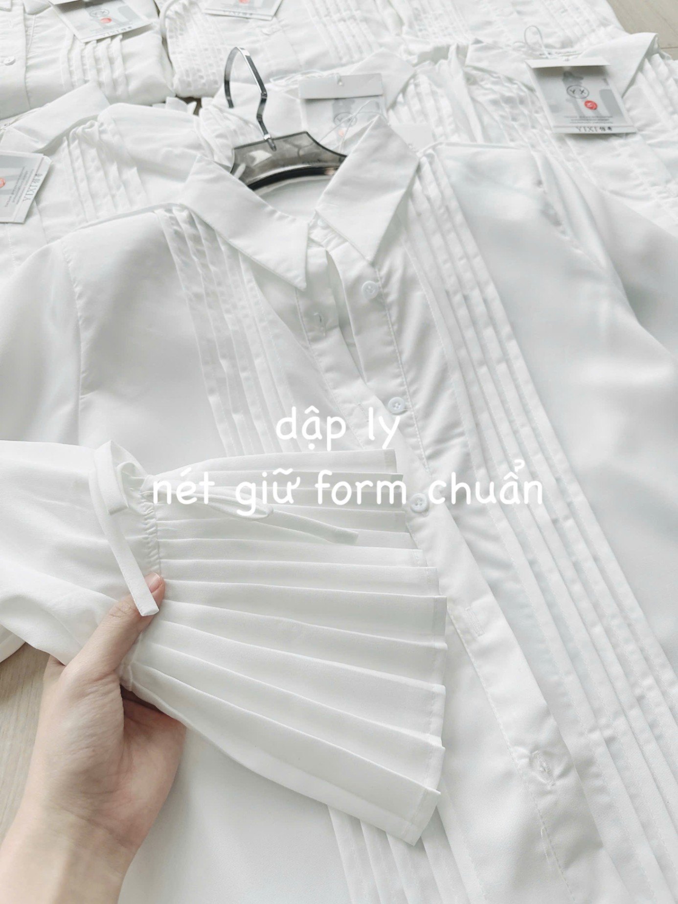 ÁO SƠ MI DẬP LI TAY NƠ BUỘC