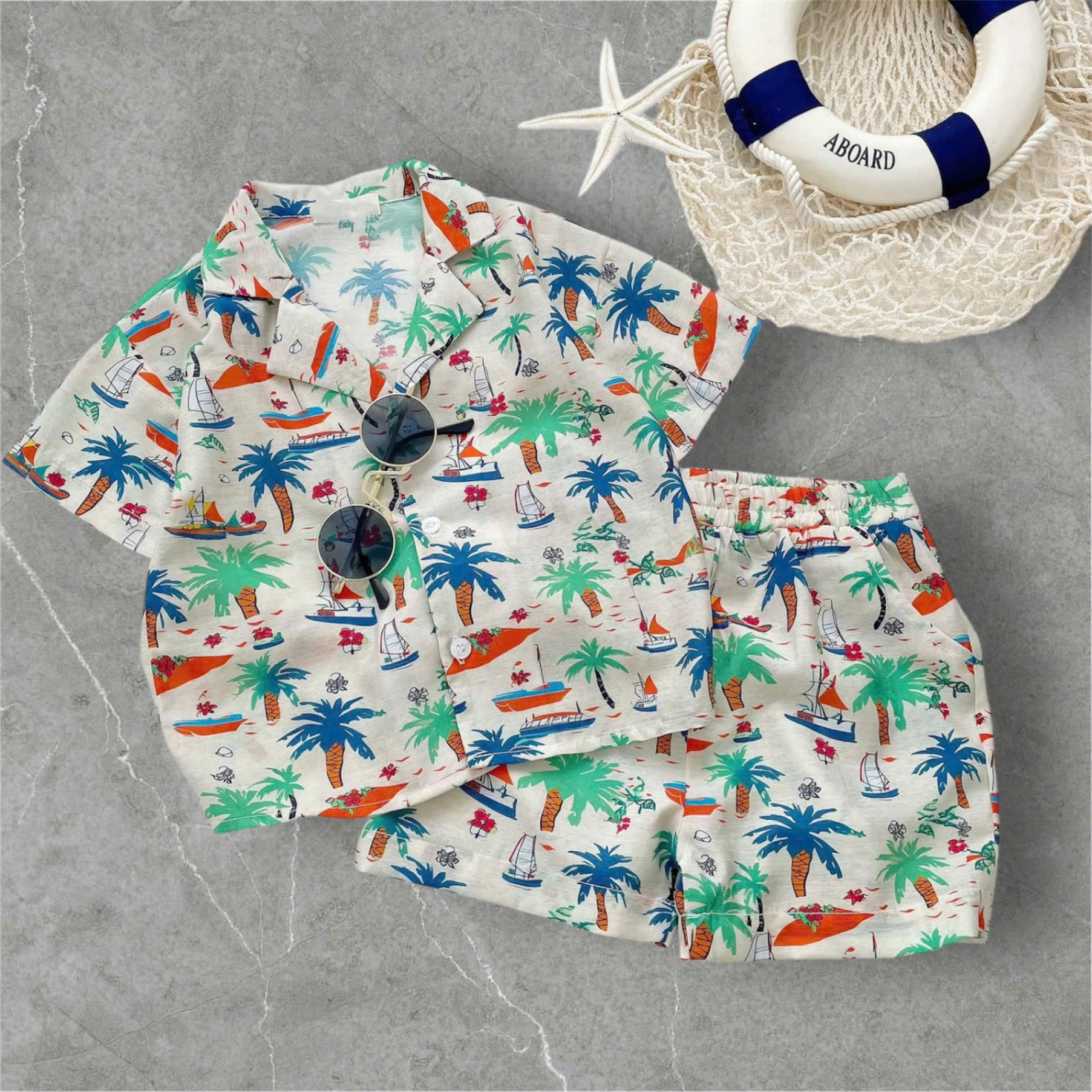 SET BỘ CỔ SƠ MI HELO SUMMER CHO BÉ