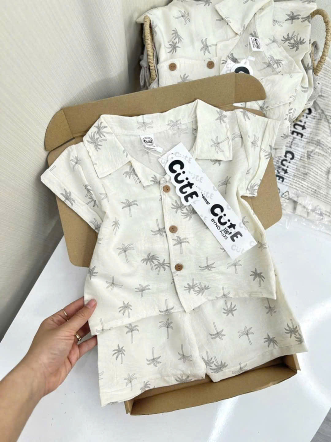 SET ĐŨI SƠ MI CÂY DỪA CHO BÉ