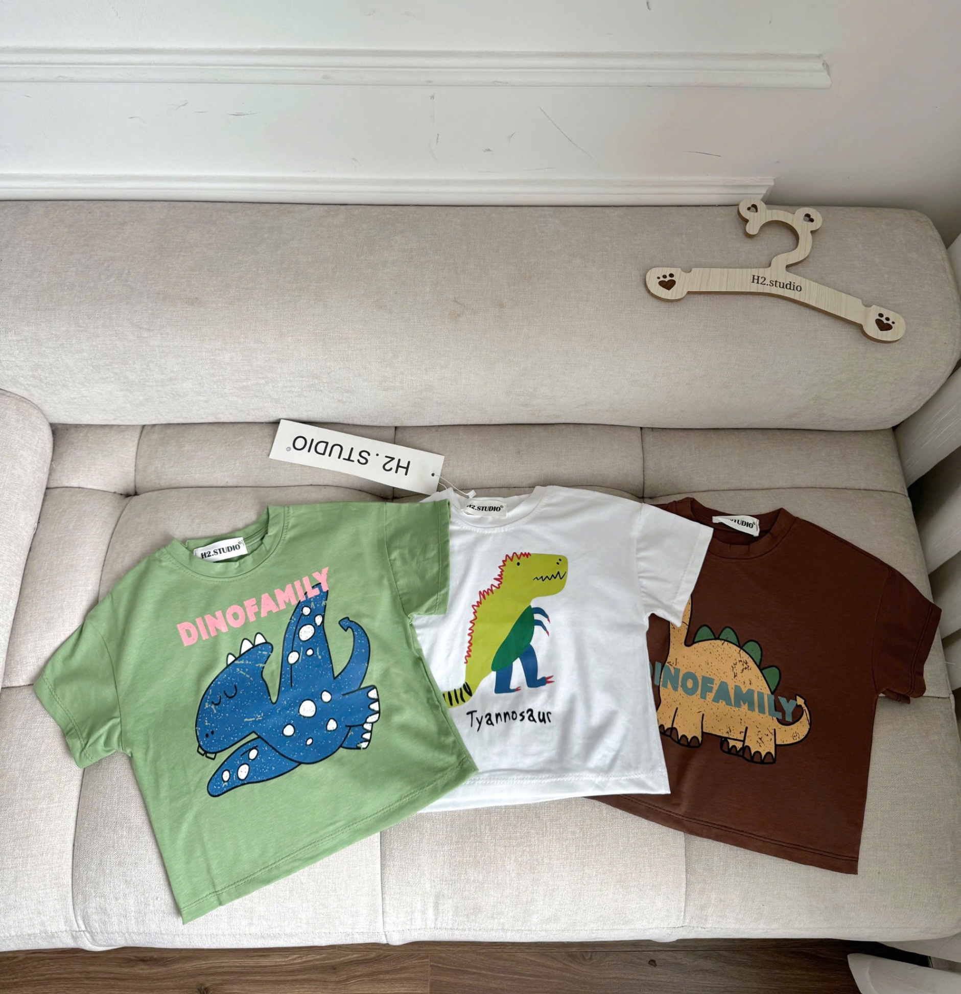 SET 3 ÁO PHÔNG CỔ TRÒN KHỦNG LONG DINO