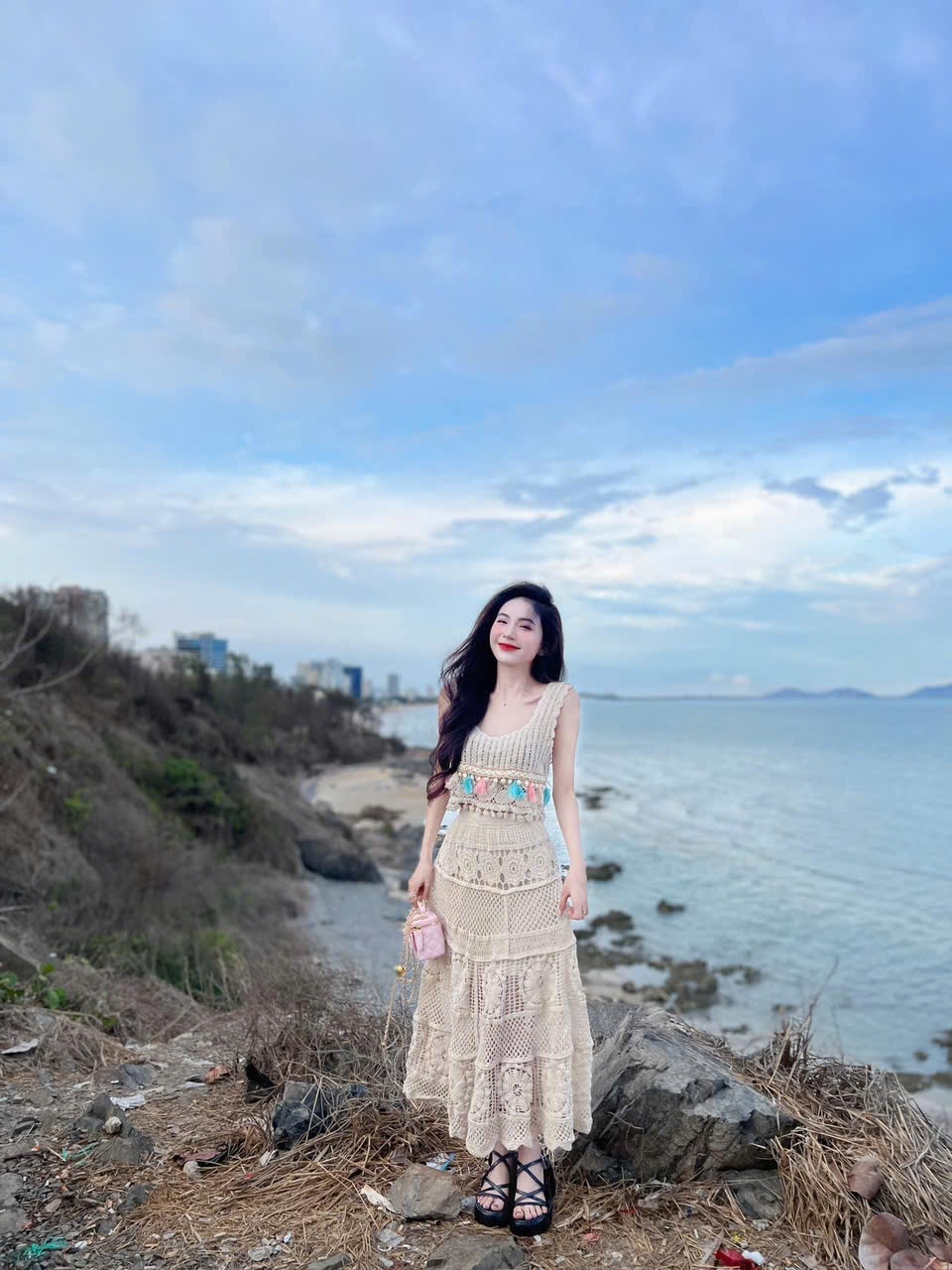 SET REN BRA THỔ CẨM CHÂN VÁY MAXI