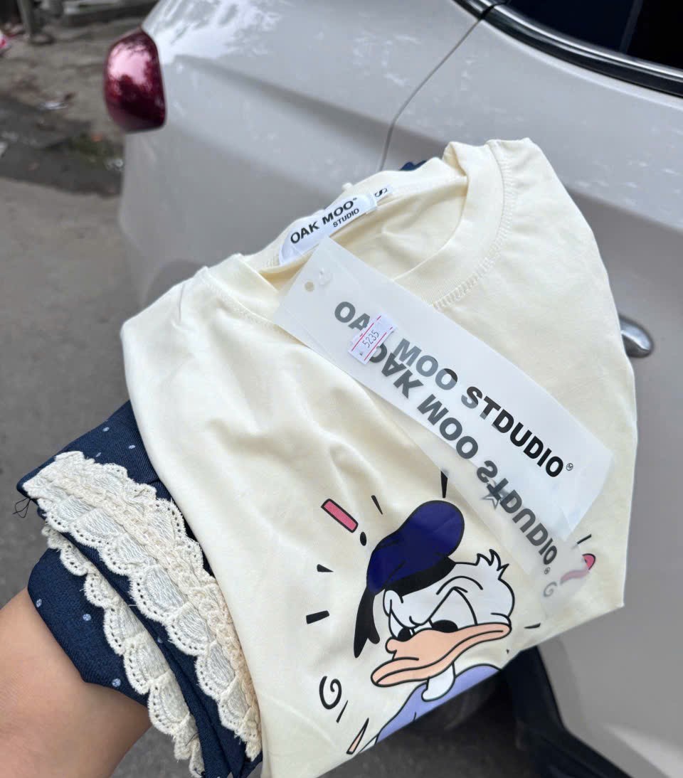 SET VỊT ÁO COTTON KÈM QUẦN CHẤM BI