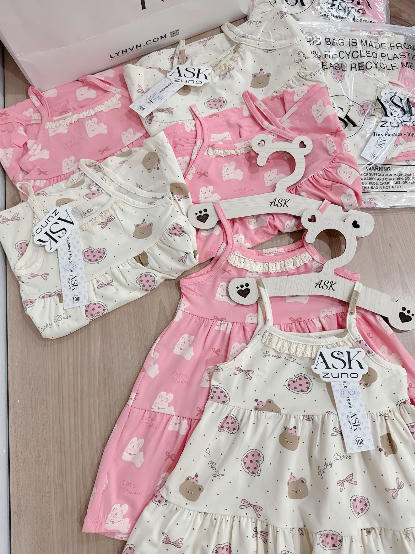 SET 2 VÁY 2 DÂY VIỀN REN BÉ GÁI