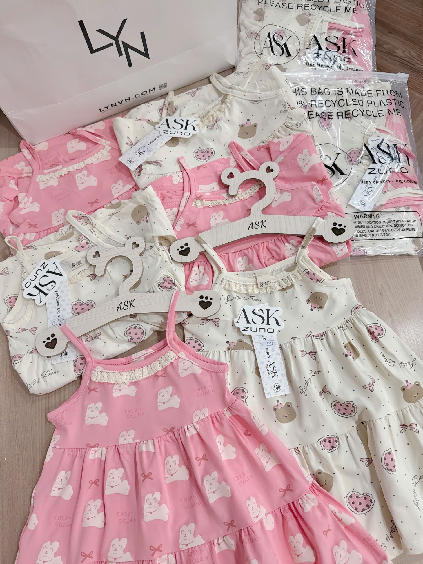 SET 2 VÁY 2 DÂY VIỀN REN BÉ GÁI