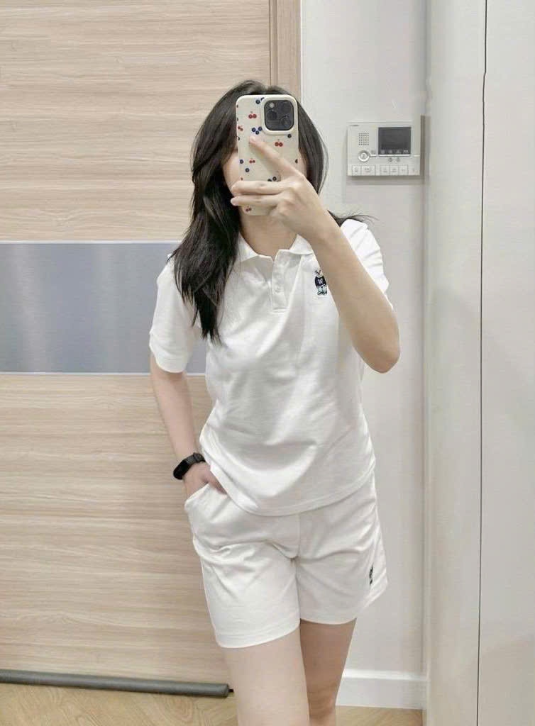 SÉT ÁO MIX QUẦN SHORT THÊU GẤU WHO MÀU TRẮNG