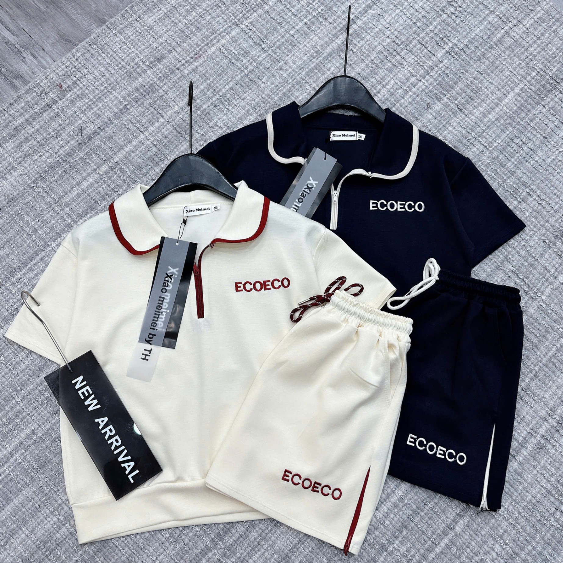 SET BỘ ĐÙI CỔ LÁ TRÒN ECOECO 2 MÀU