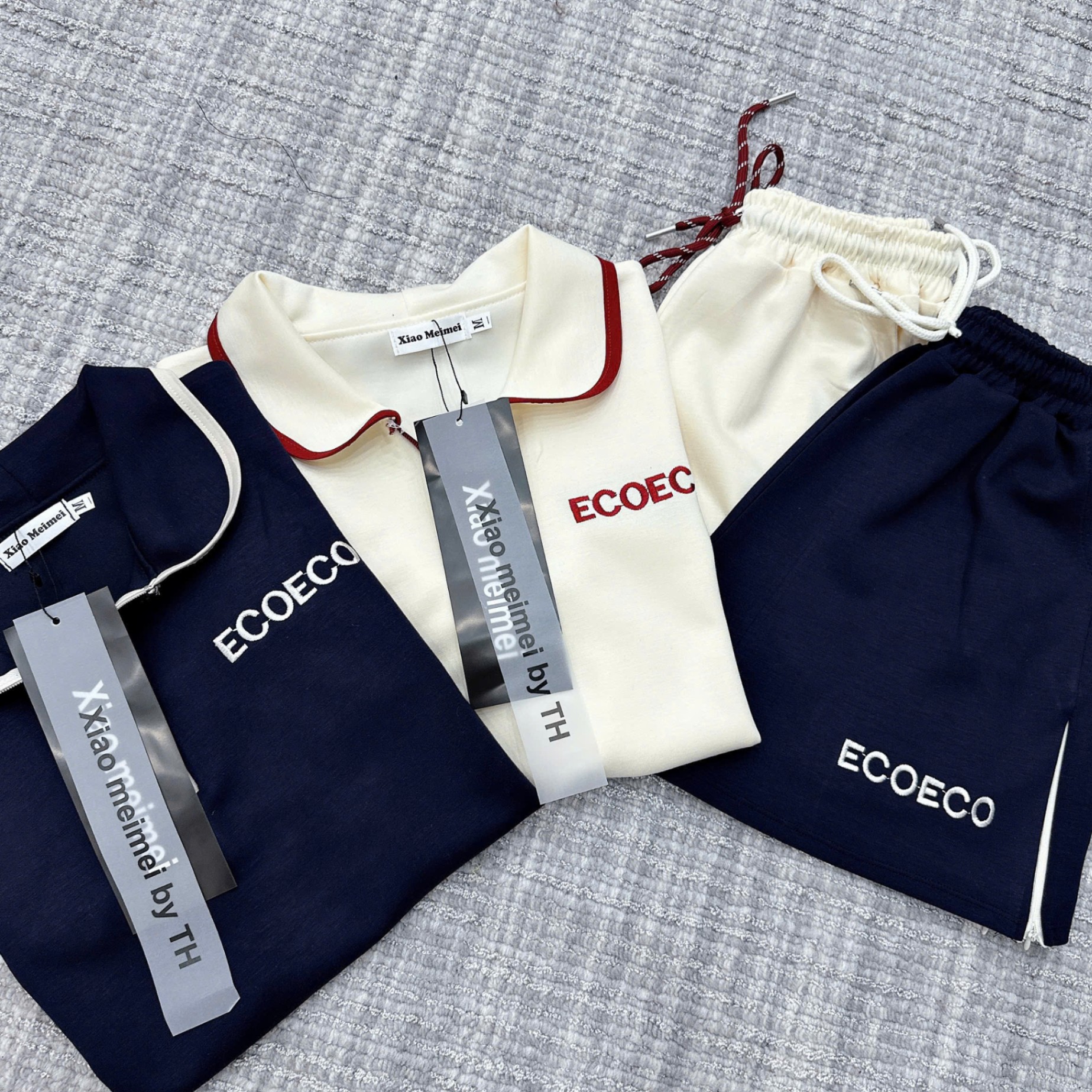 SET BỘ ĐÙI CỔ LÁ TRÒN ECOECO 2 MÀU
