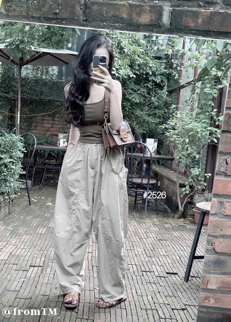 QUẦN GIÓ NHĂN HAREM 2 TÚI DÁNG THỤNG