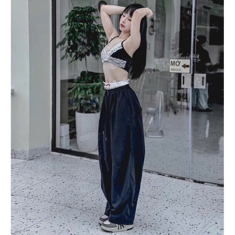 QUẦN GIÓ NHĂN HAREM 2 TÚI DÁNG THỤNG