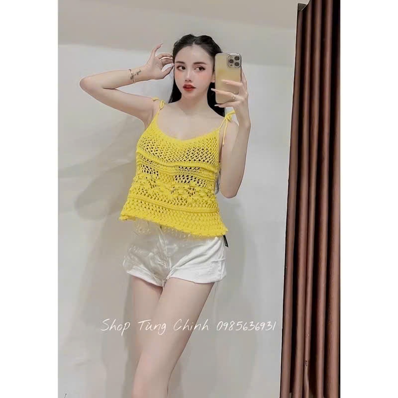 ÁO LEN VÀNG MÓC 2 DÂY XINH XỈU