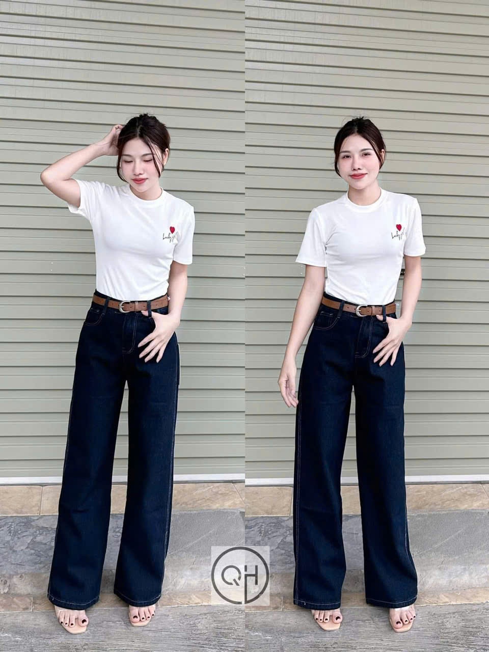 QUẦN JEAN SUÔNG MÀU XANH TỐI
