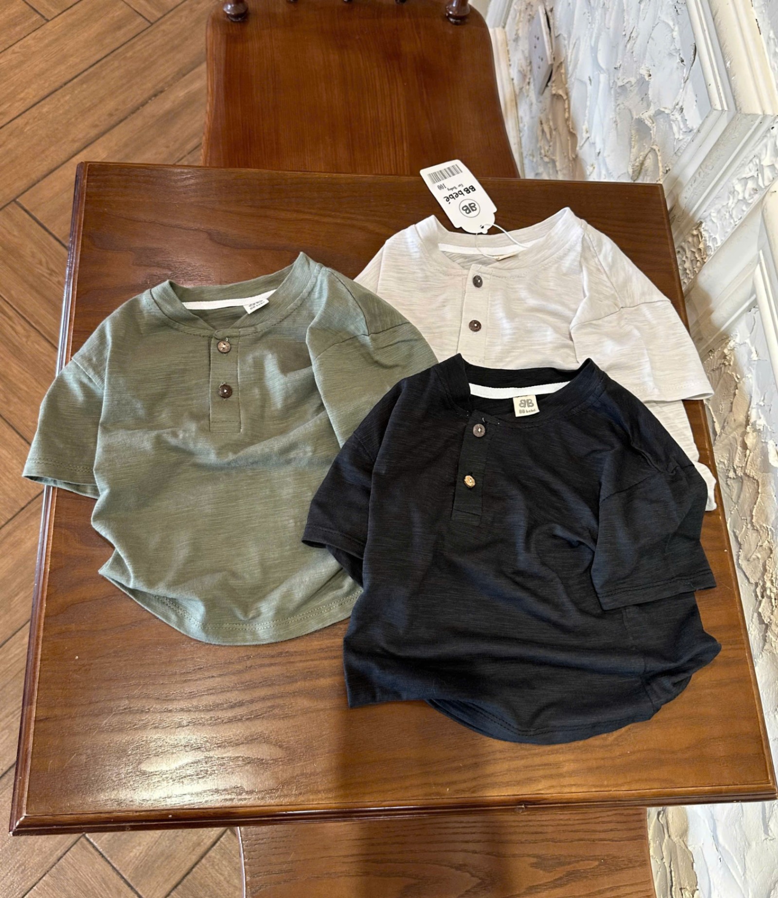 SET 3 ÁO COTTON XƯỚC CỔ TRỤ CÚC