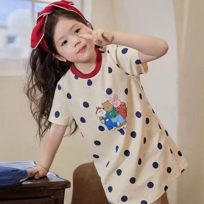 SET 3 VÁY COTTON GẤU KUTE CHO BÉ GÁI (90-130)
