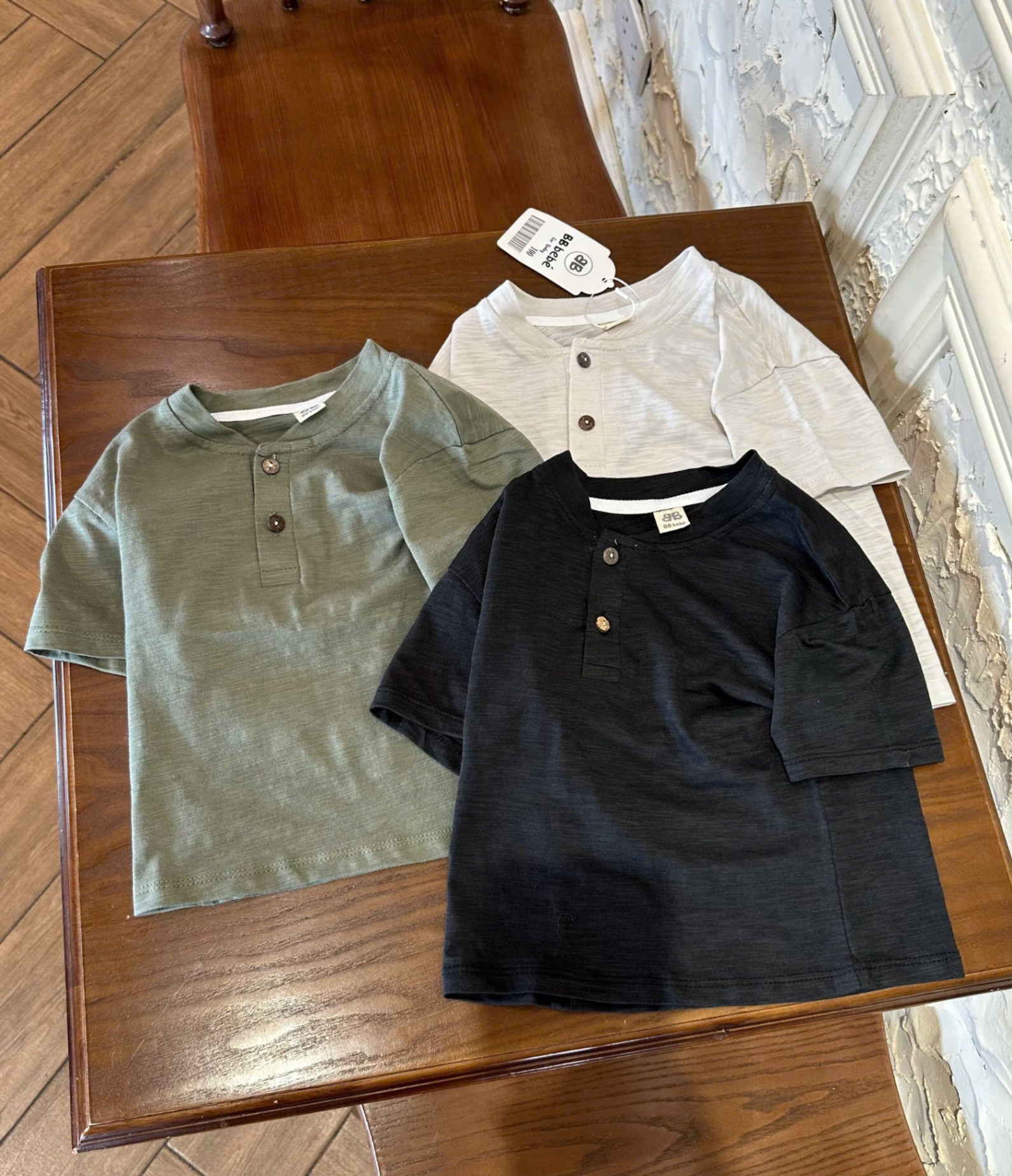 SET 3 ÁO COTTON XƯỚC CỔ TRỤ CÚC