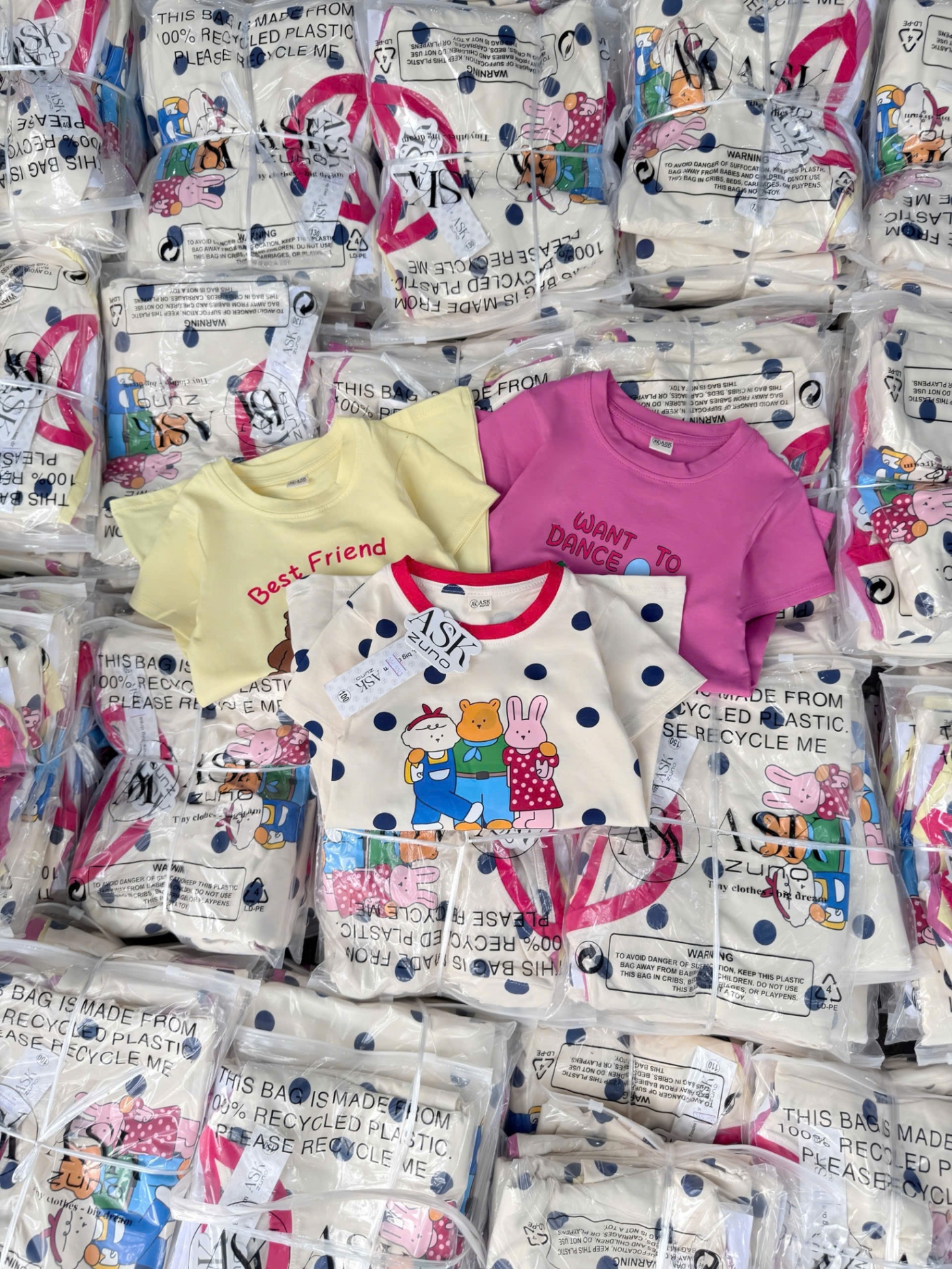 SET 3 VÁY COTTON GẤU KUTE CHO BÉ GÁI (140-160)