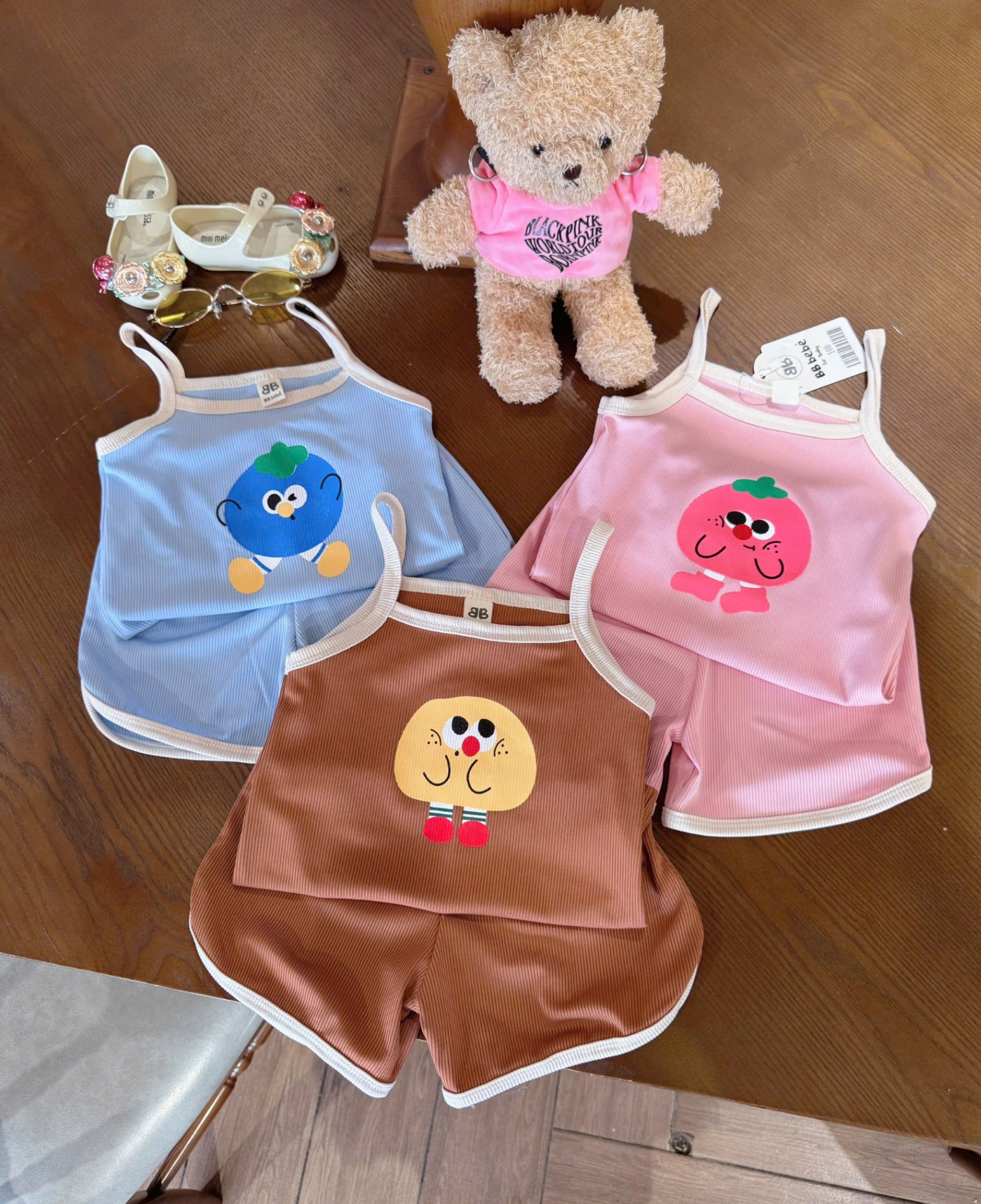 SET 3 BỘ 2 DÂY MẶT GẤU CHO BÉ GÁI