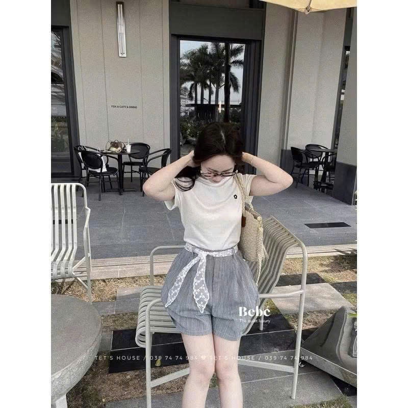 QUẦN SOOC BÒ GIẤY PHỐI REN 2 MÀU ĐẬM NHẠT