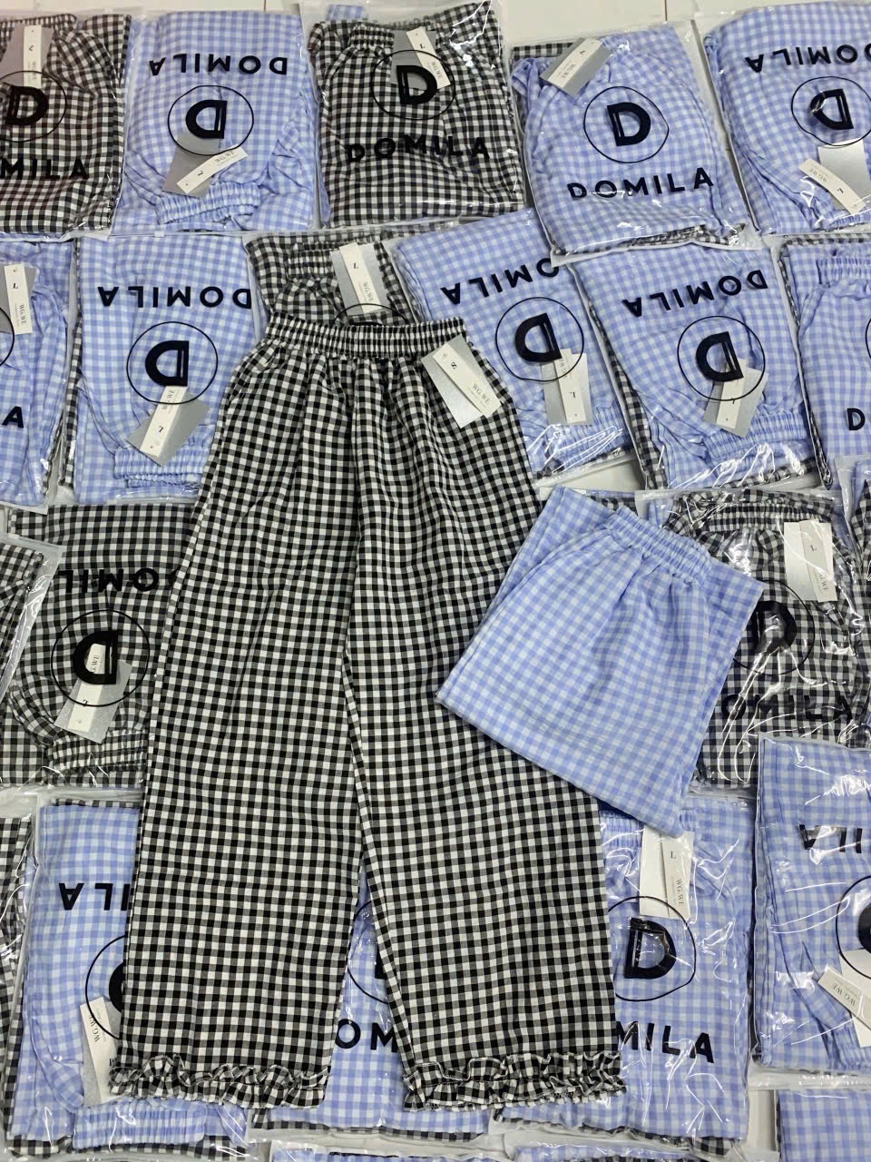 SET 2 QUẦN BAGGY KẺ BÈO GẤU