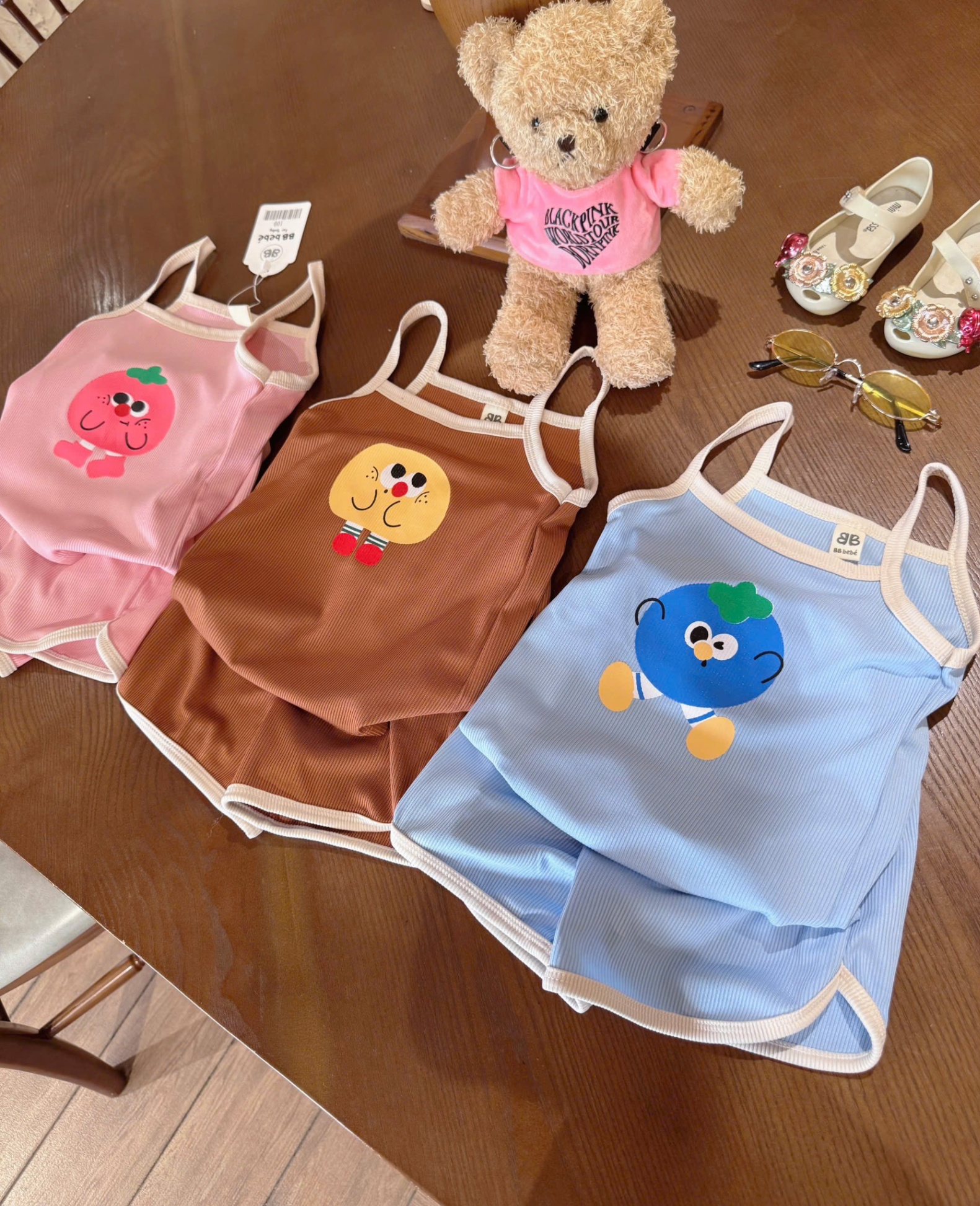 SET 3 BỘ 2 DÂY MẶT GẤU CHO BÉ GÁI