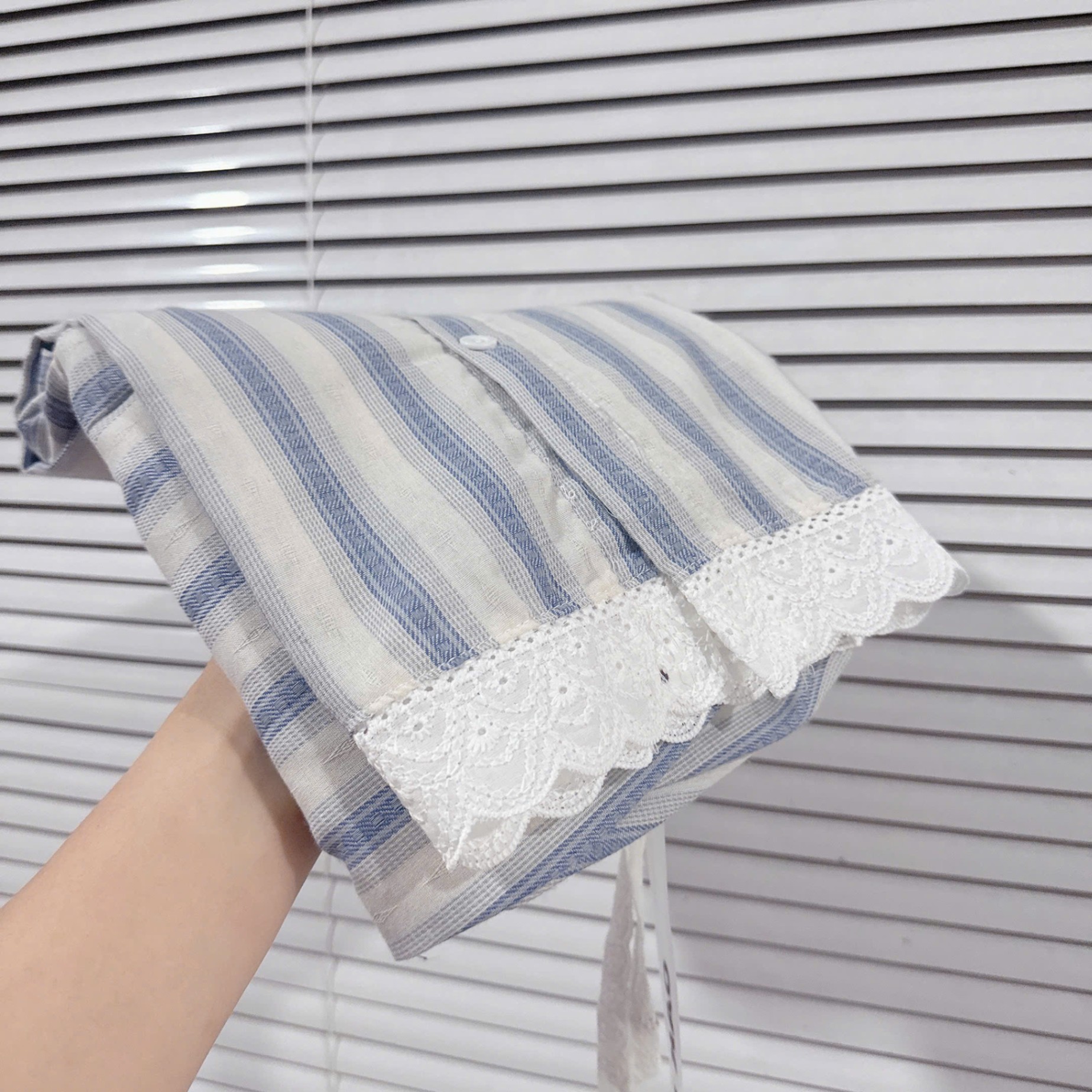 BỘ ĐŨI KẺ SỌC XANH SÁT NÁCH PHỐI REN GẤU