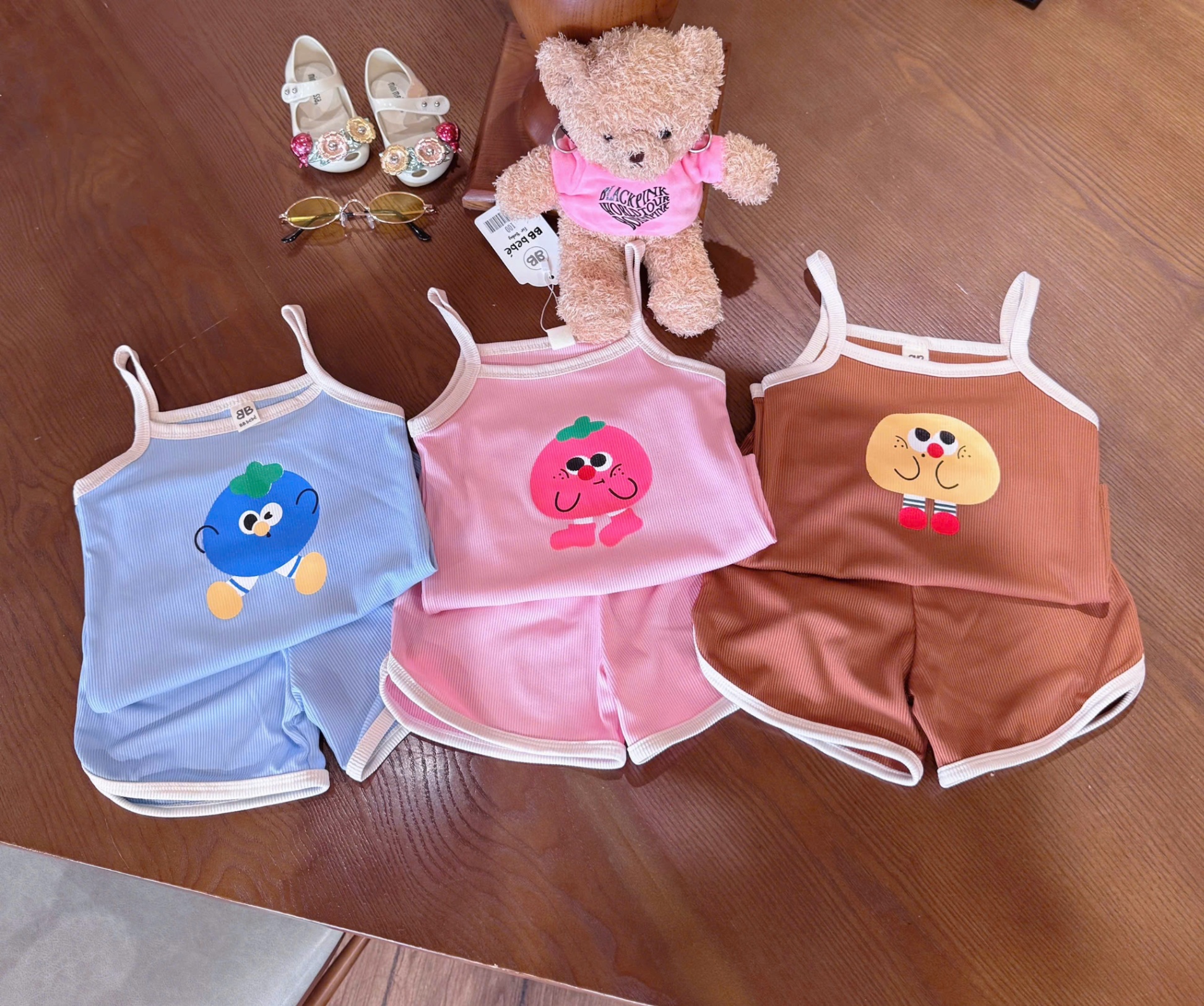 SET 3 BỘ 2 DÂY MẶT GẤU CHO BÉ GÁI