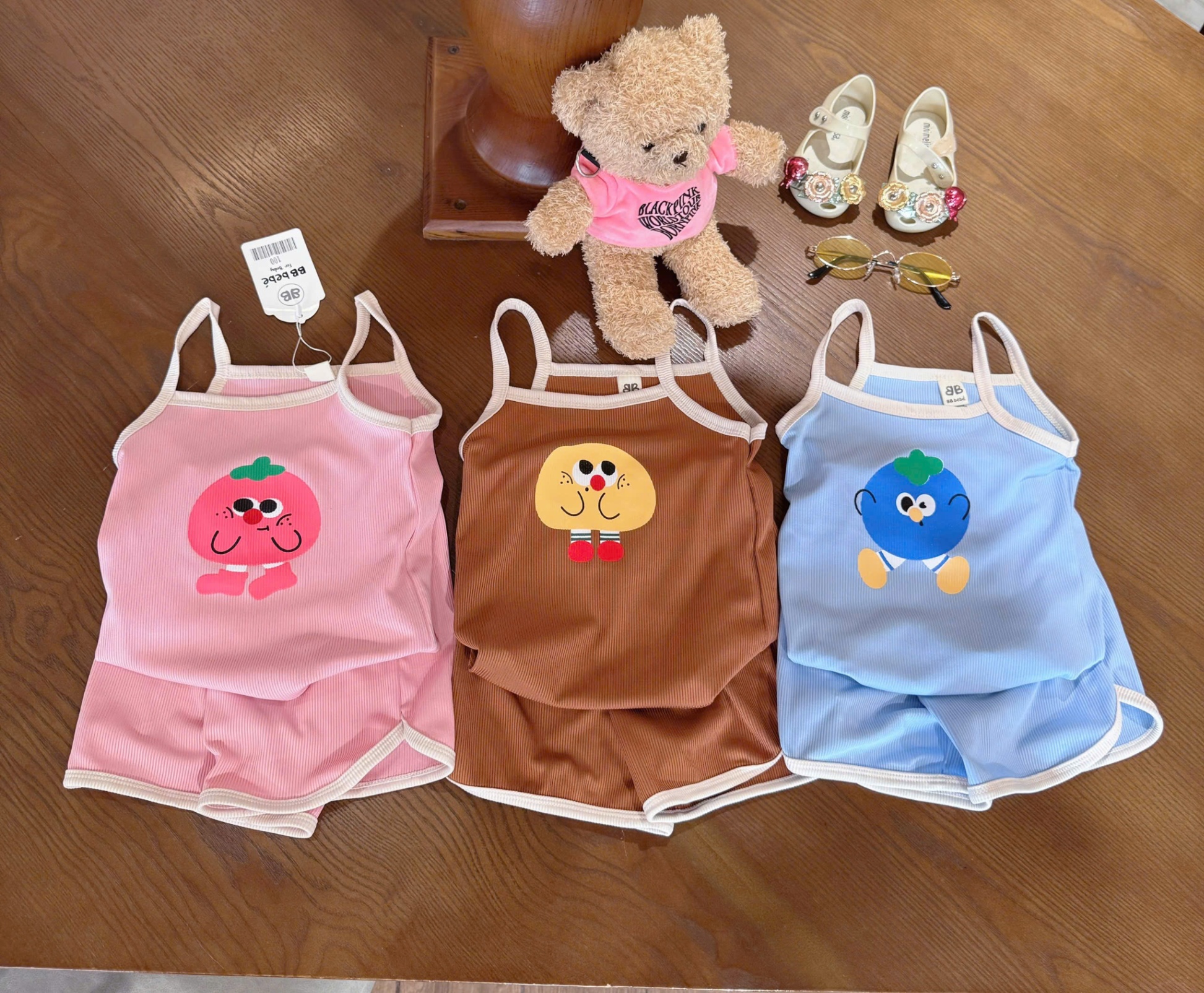 SET 3 BỘ 2 DÂY MẶT GẤU CHO BÉ GÁI