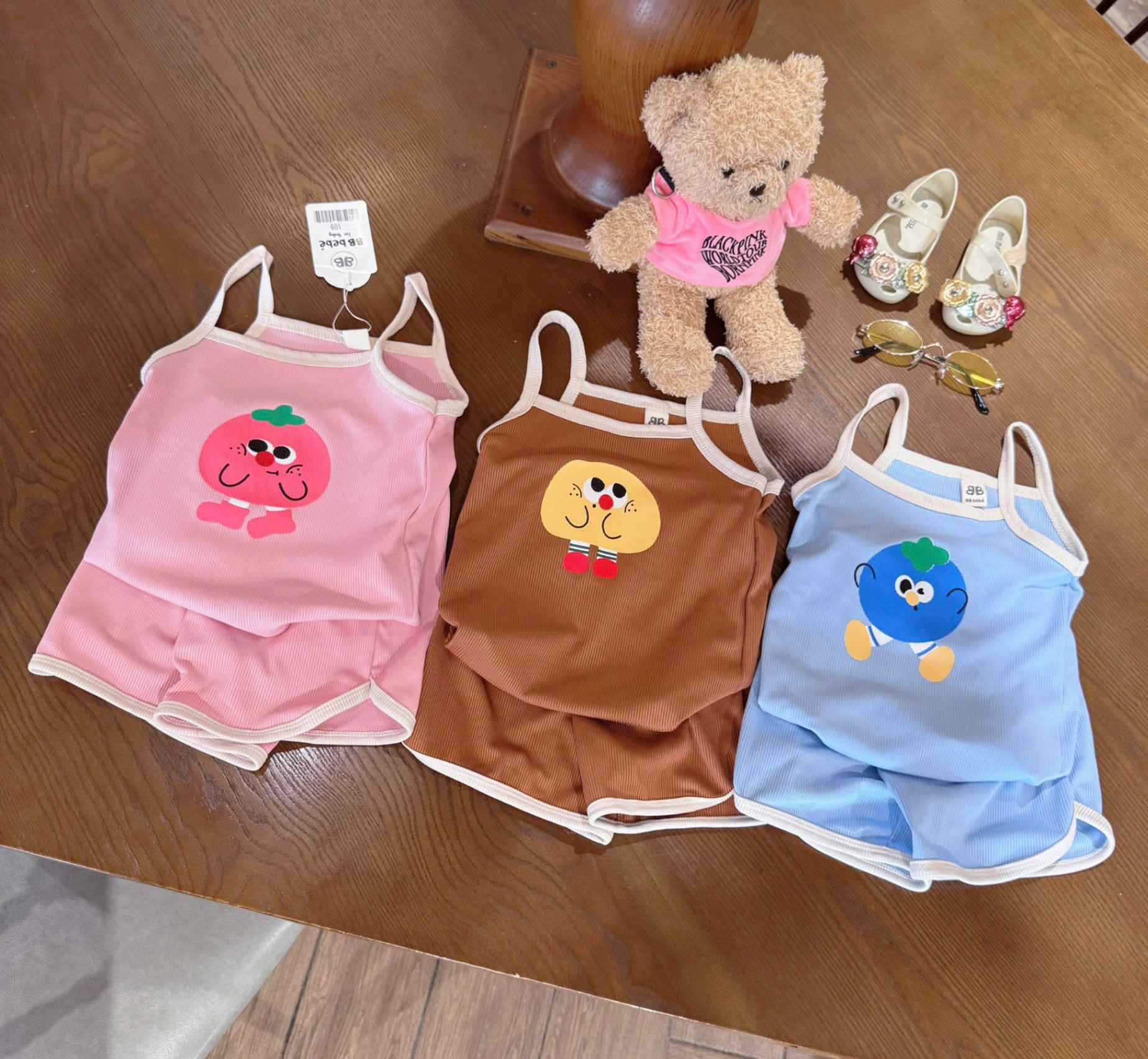 SET 3 BỘ 2 DÂY MẶT GẤU CHO BÉ GÁI